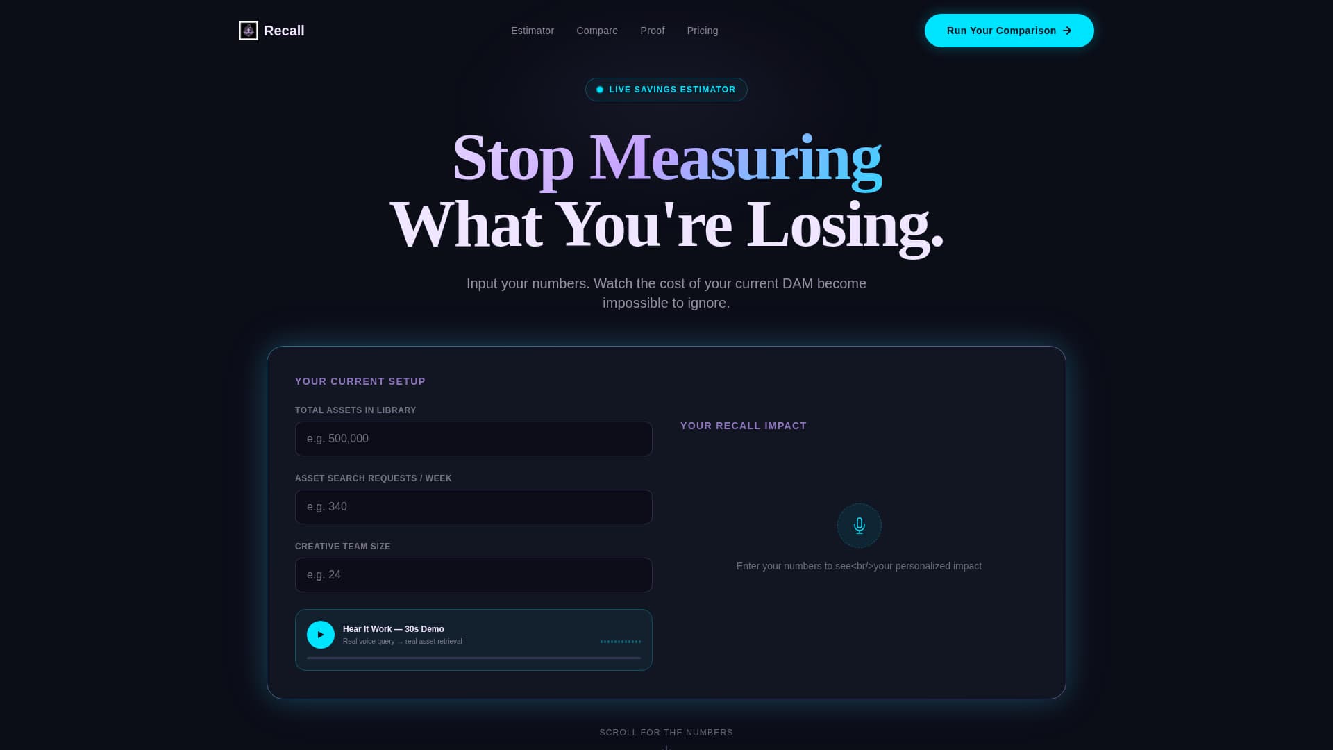 Recall - Powerful DAM Landing Page Template