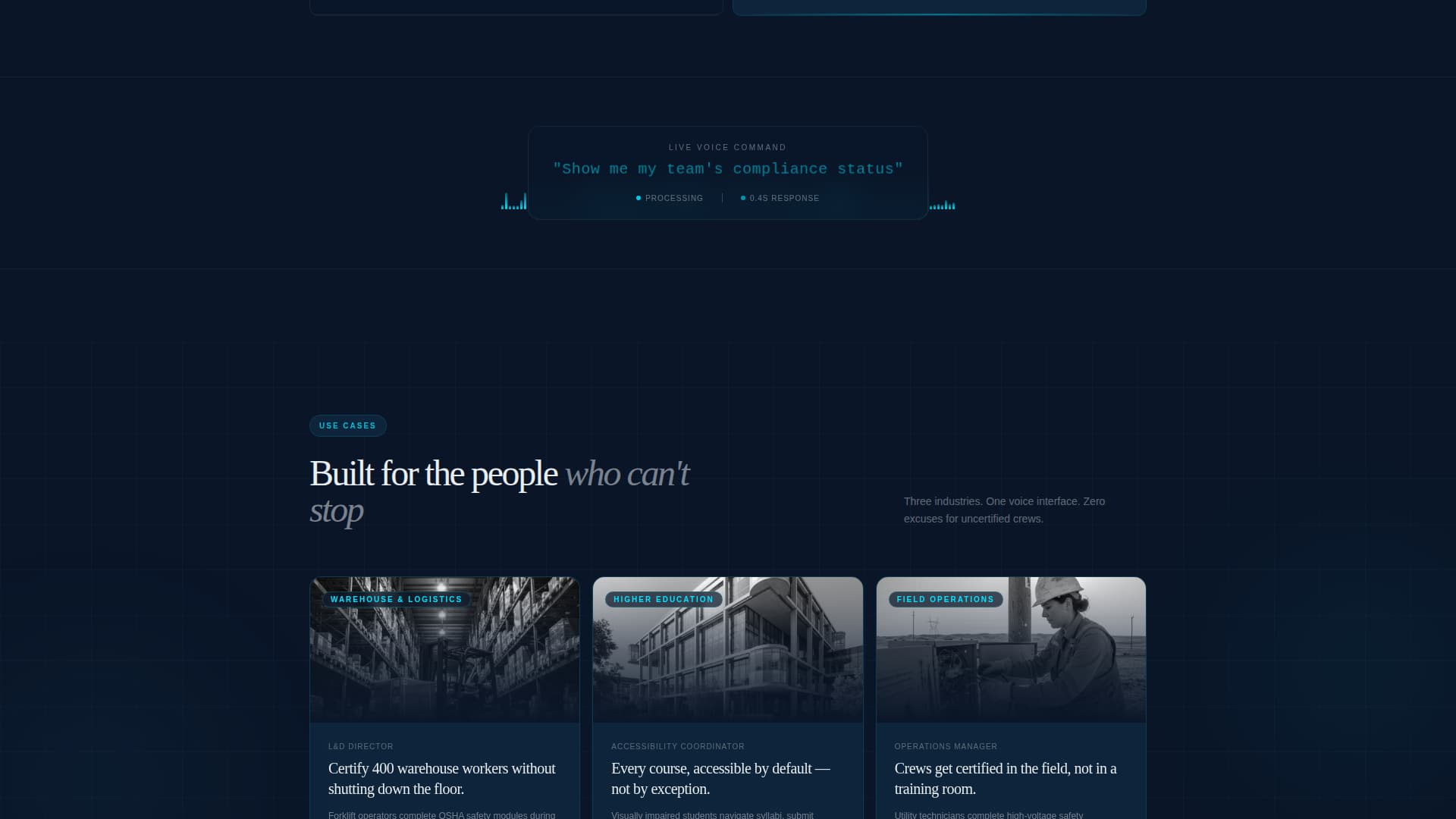 Invoke - Voiceactivated LMS Landing Page Template