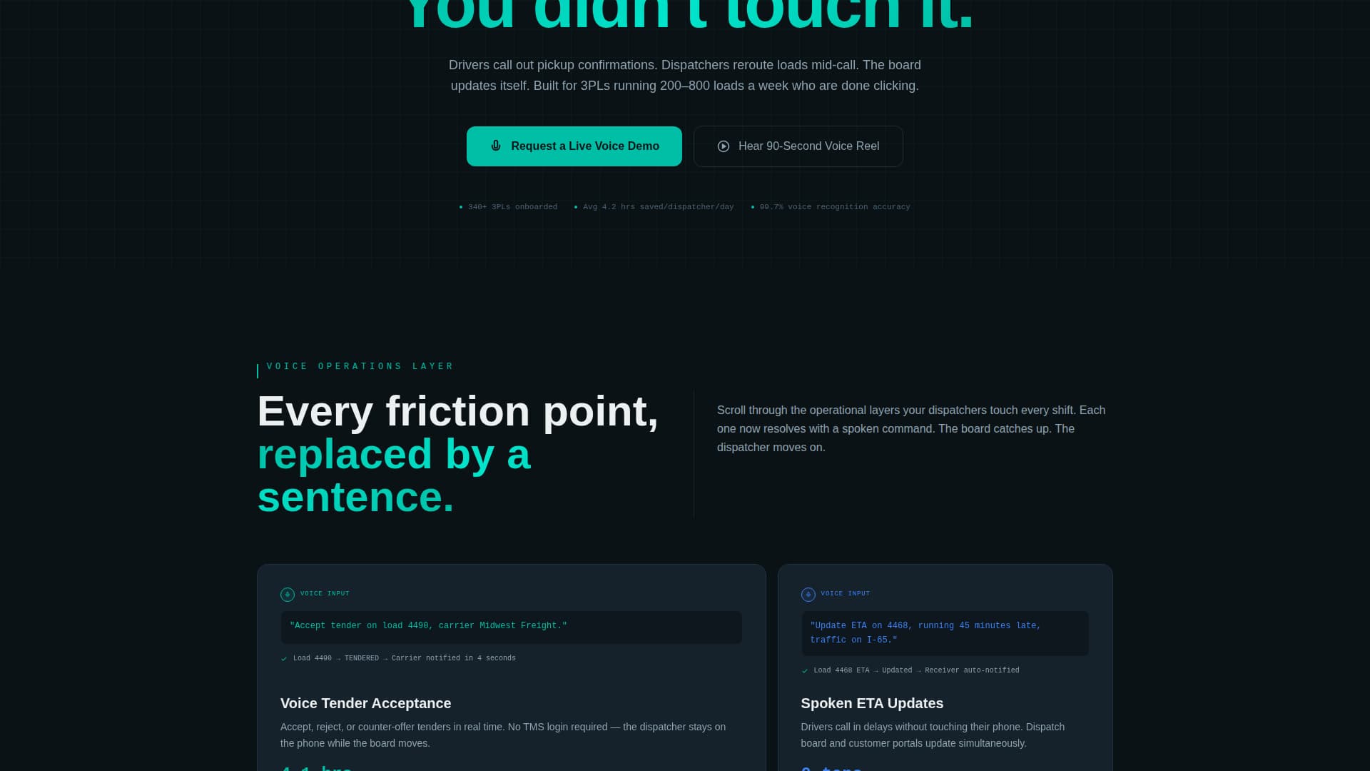 Dispatch - Powerful Voiceactivated Landing Page Template