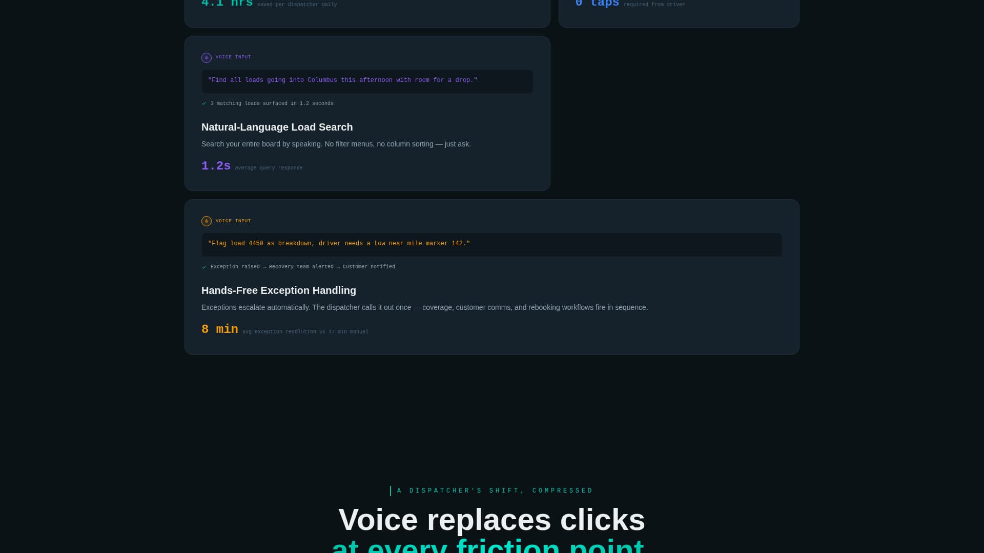 Dispatch - Powerful Voiceactivated Landing Page Template