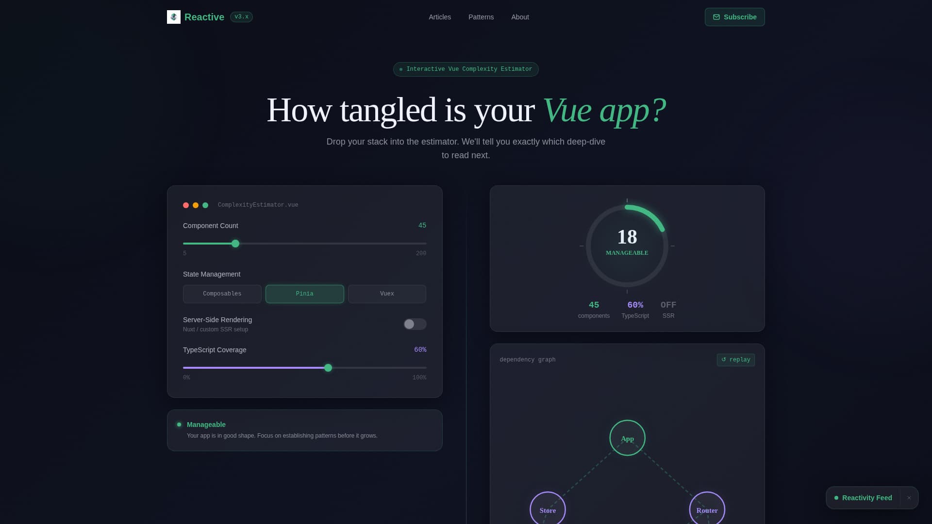 Reactive - Dynamic Vue.js Landing Page Template