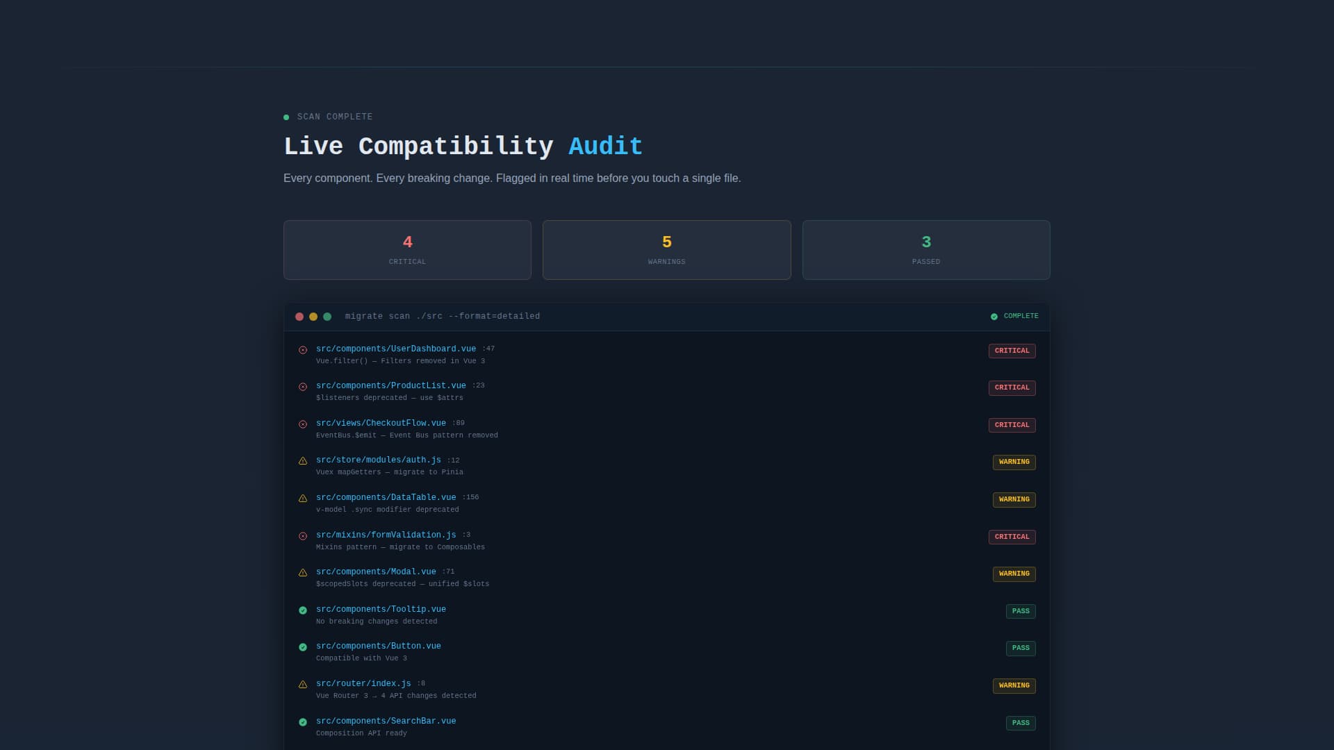 Migrate - Powerful Vue.js Landing Page Template