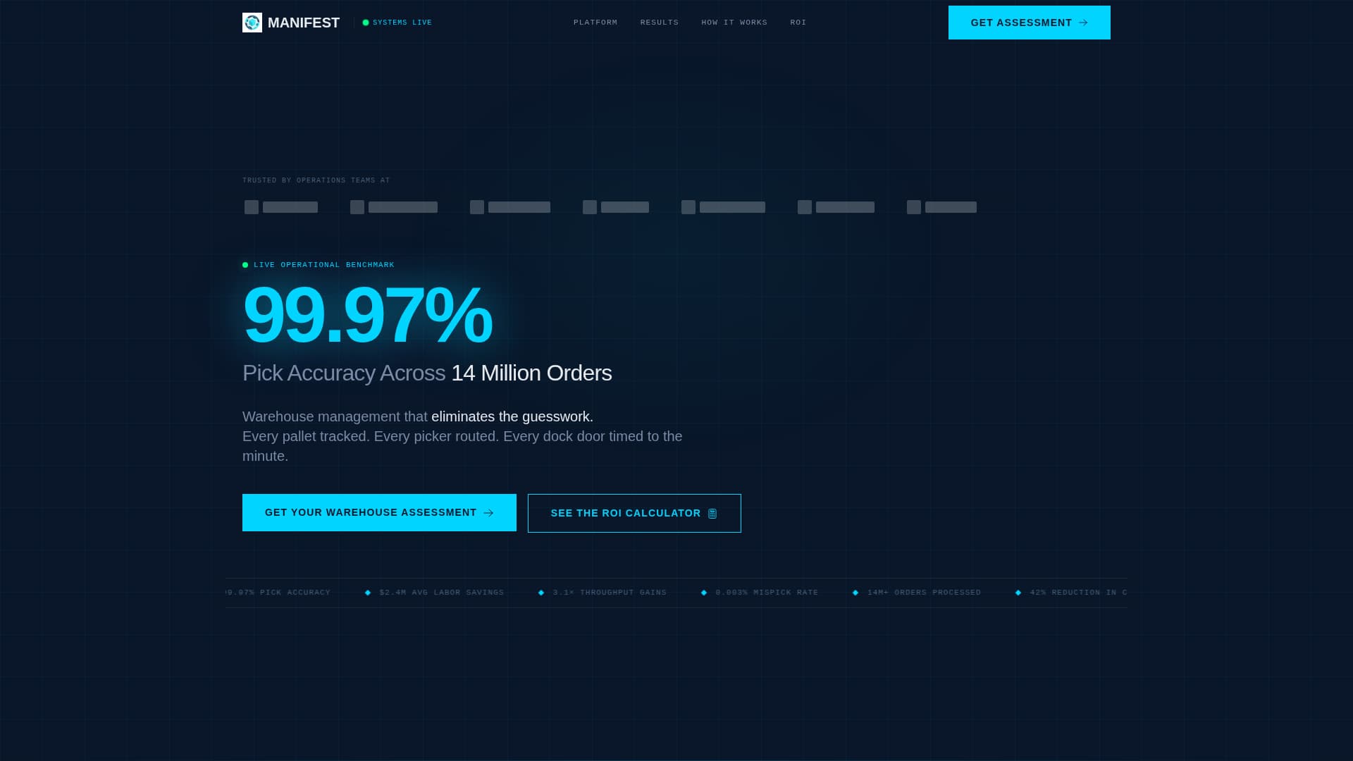 Manifest - Precision Warehouse Landing Page Template