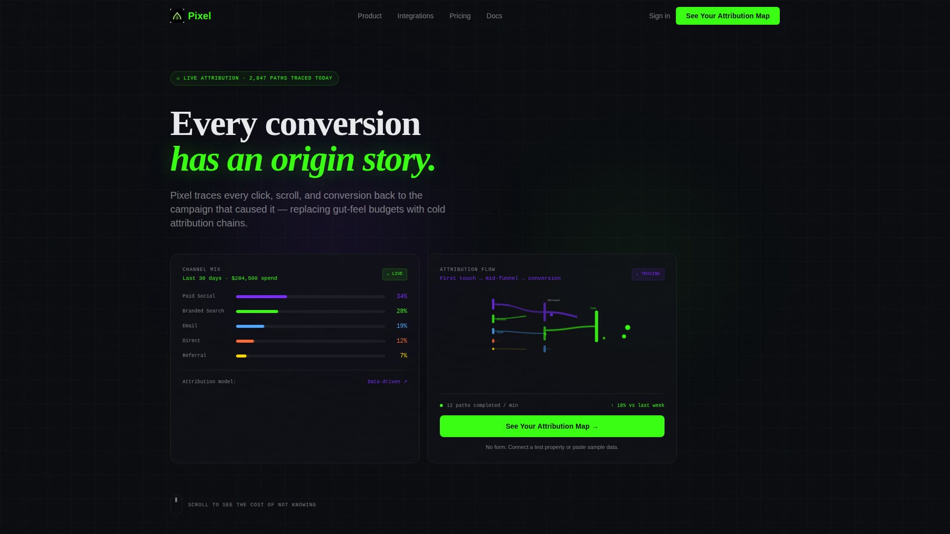Pixel - Powerful Attribution Landing Page Template