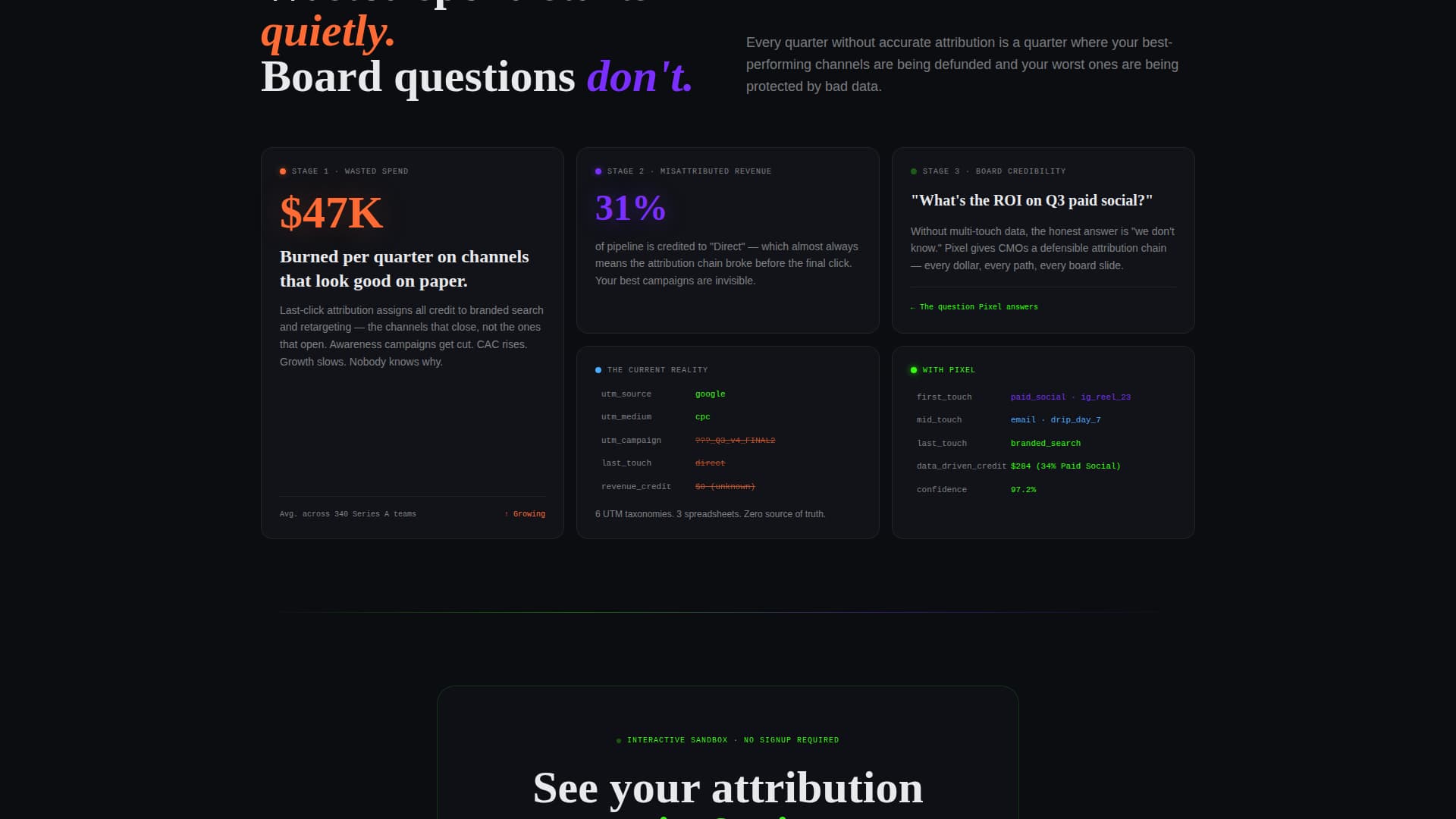 Pixel - Powerful Attribution Landing Page Template