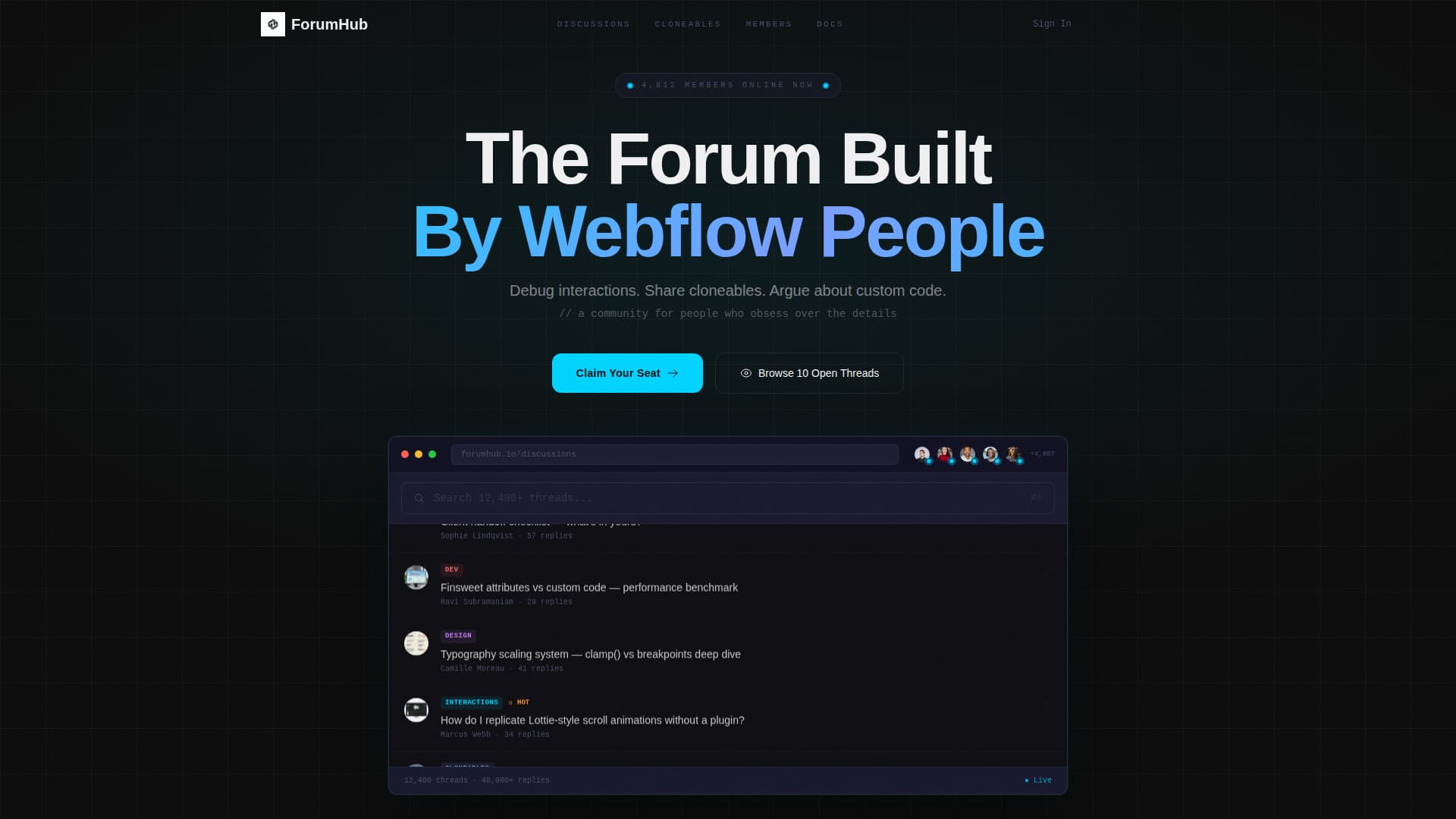 Forumhub - Dynamic Community Landing Page Template