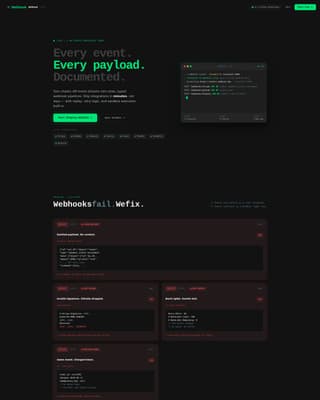 Webhook - Powerful API Documentation Landing Page Template