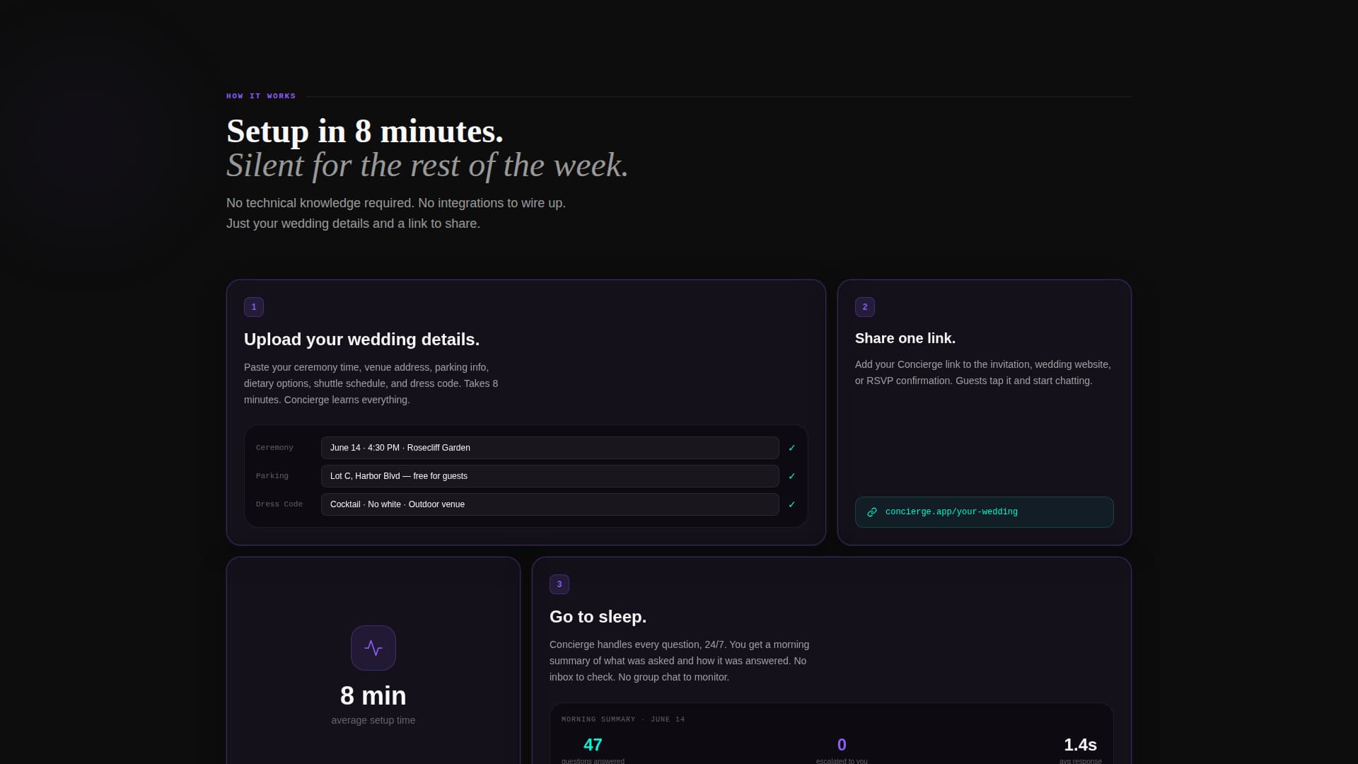 Concierge - Effortless Wedding Landing Page Template