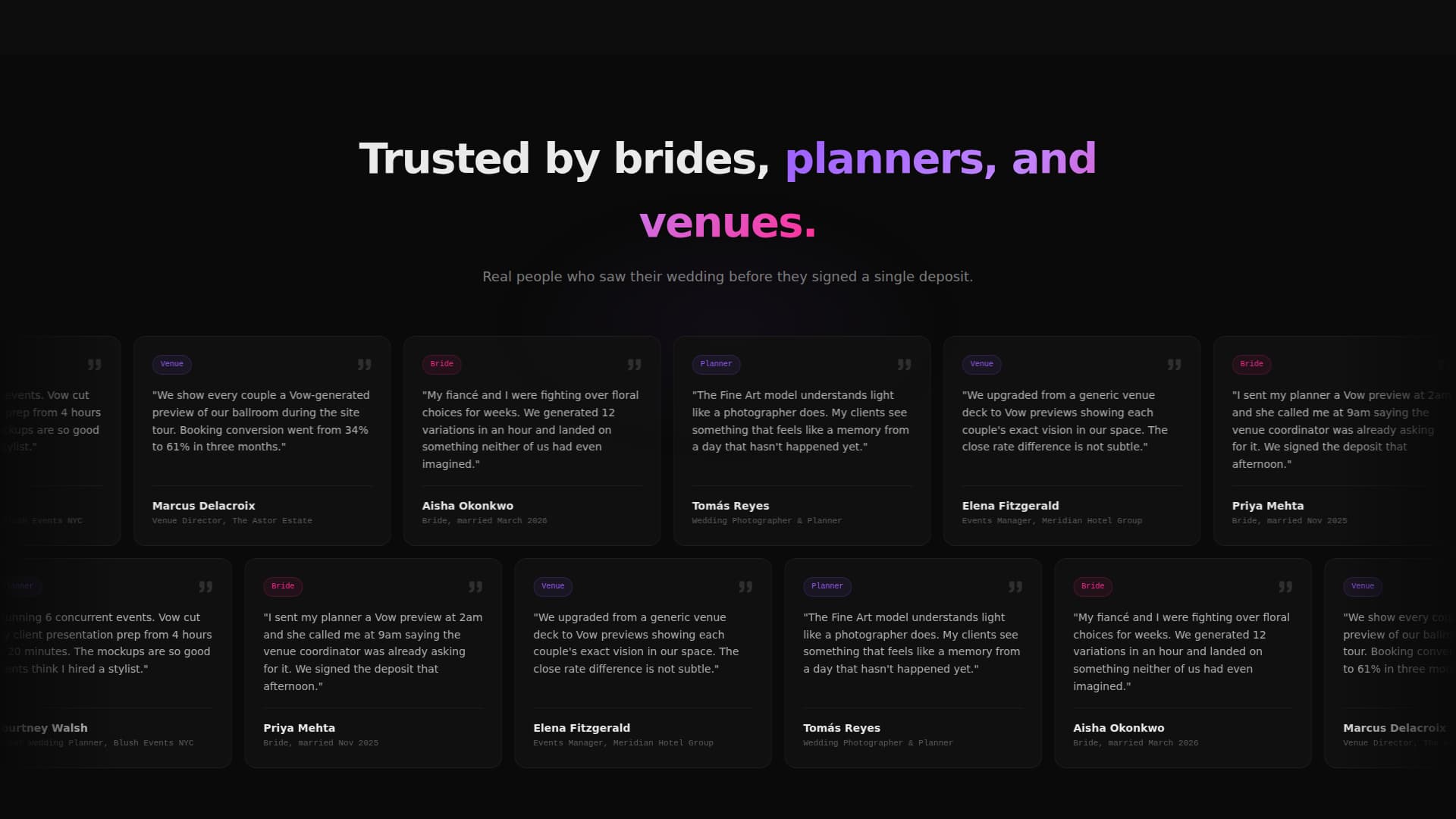 Vow - Photorealistic Wedding Landing Page Template