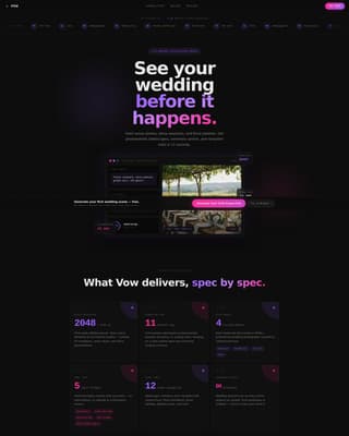 Vow - Photorealistic Wedding Landing Page Template