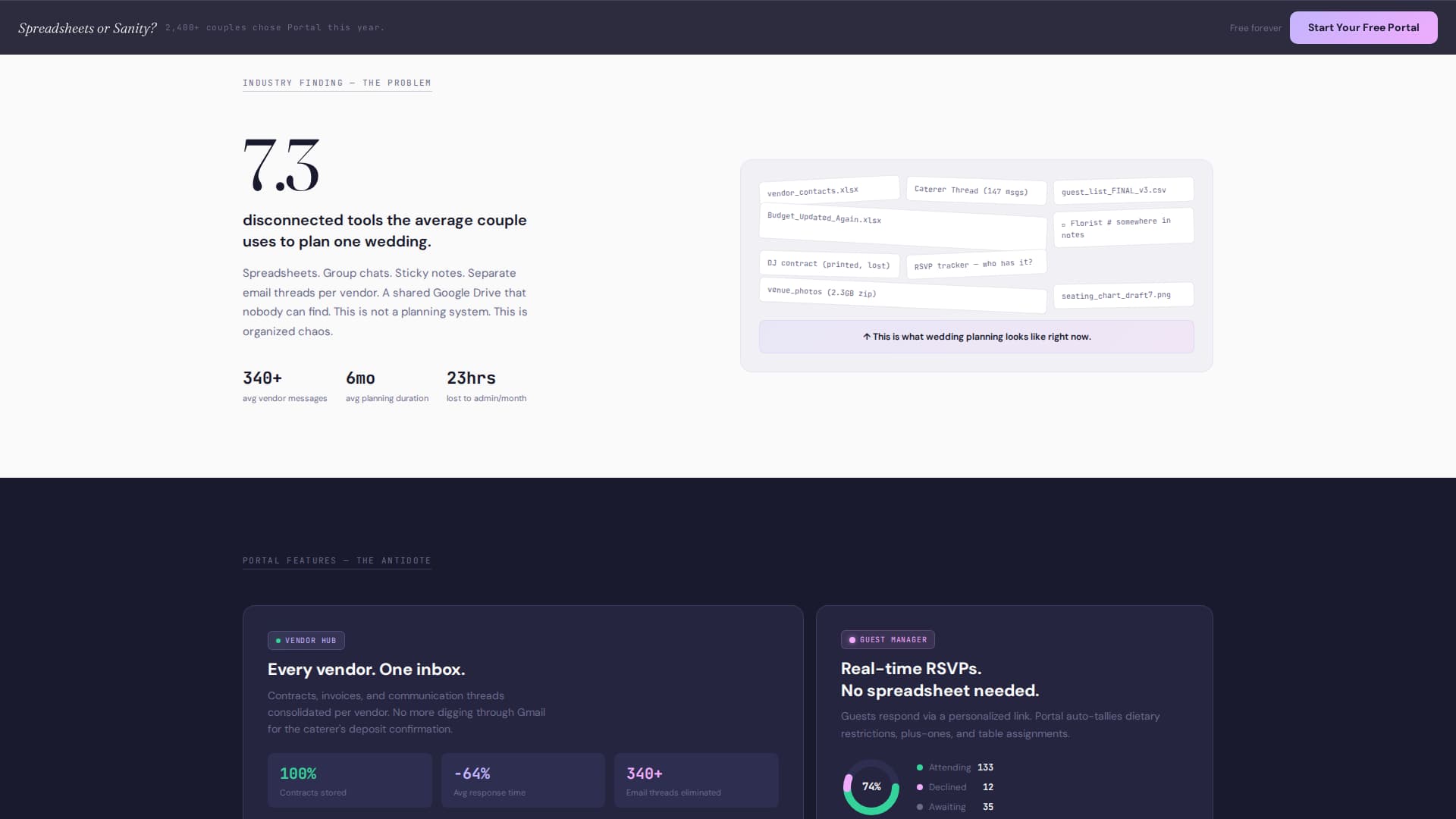 Portal - Seamless Wedding Landing Page Template