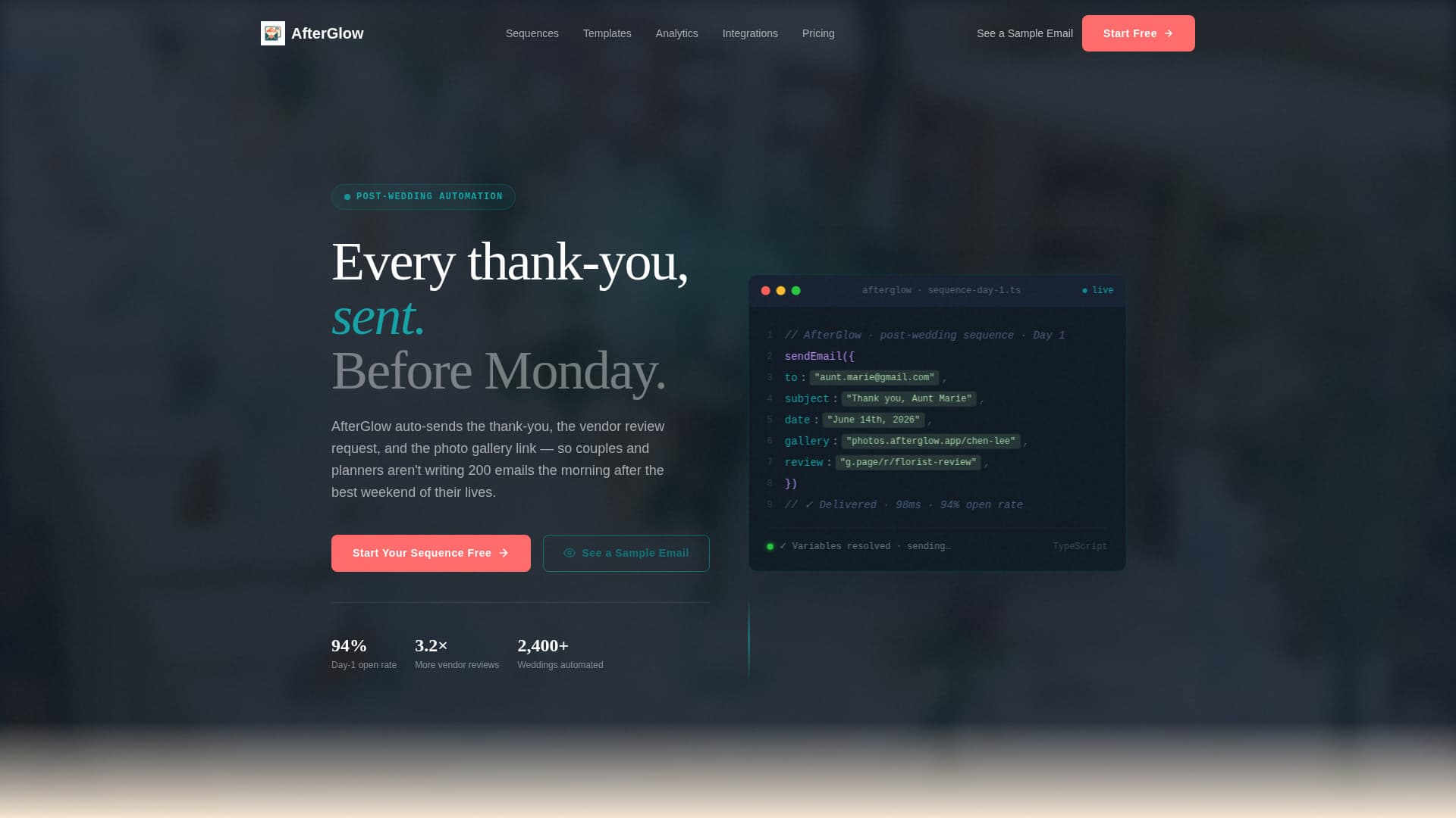 Followup - Effortless Wedding Landing Page Template