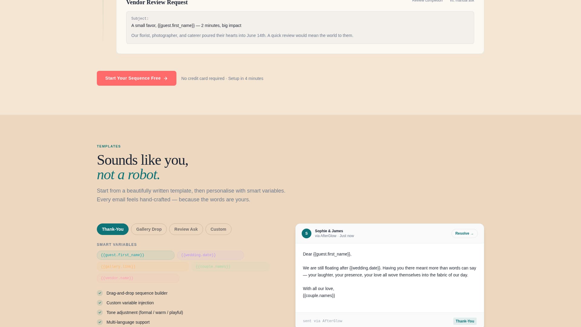 Followup - Effortless Wedding Landing Page Template