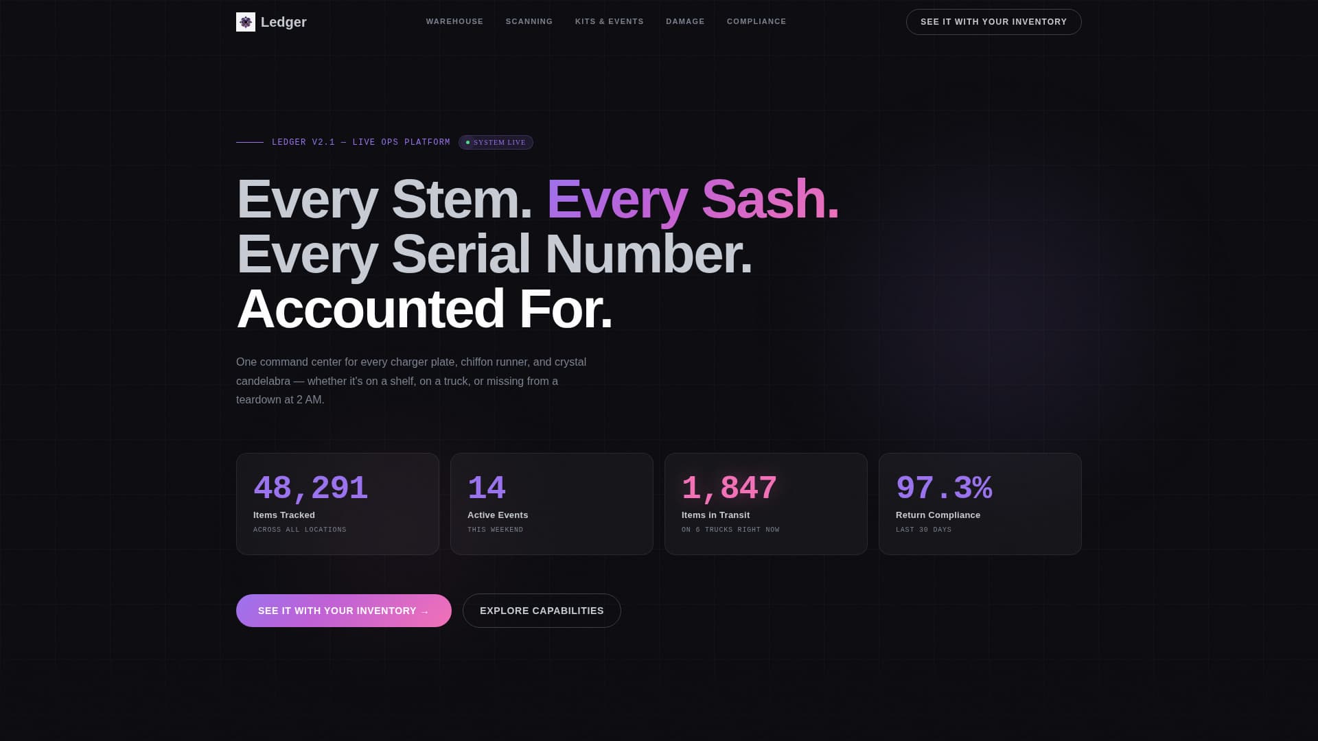 Ledger - Powerful Inventory Landing Page Template