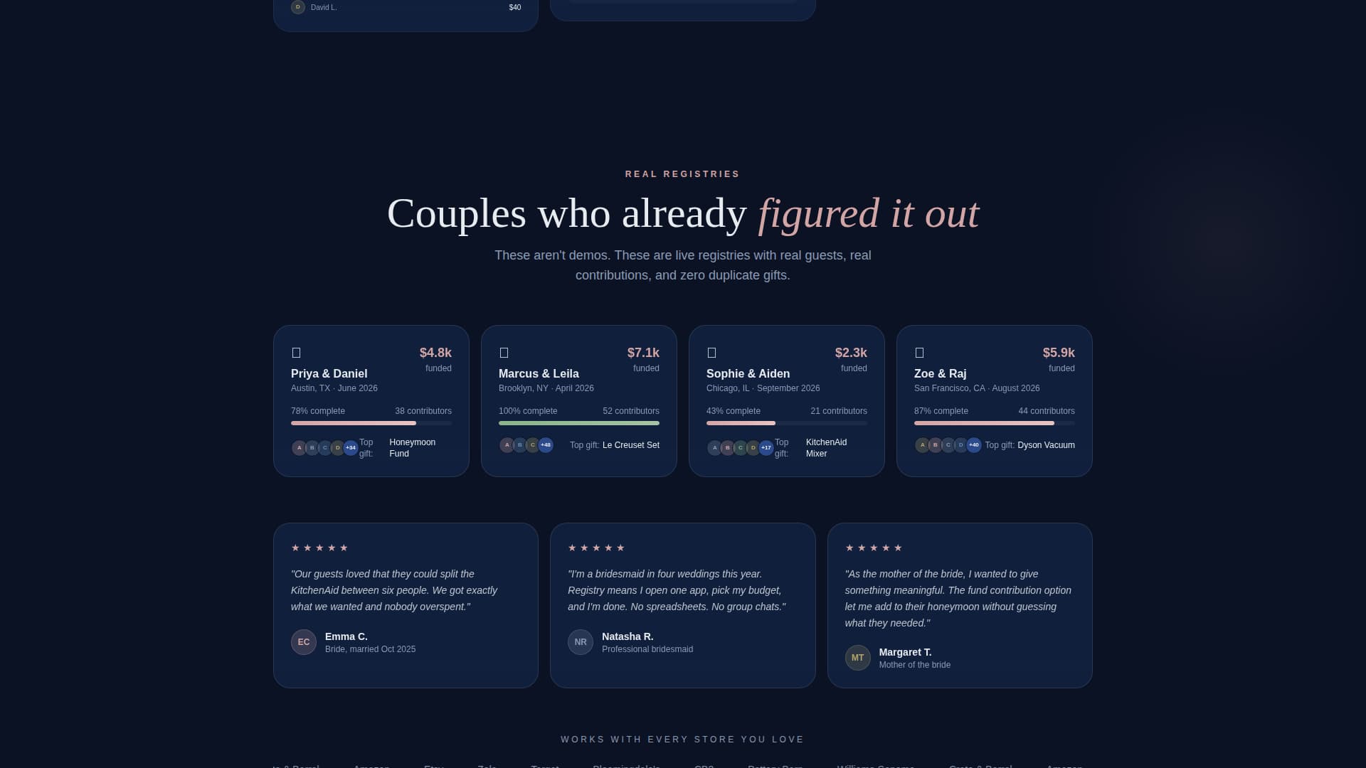 Registry - Elegant Wedding Landing Page Template