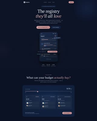 Registry - Elegant Wedding Landing Page Template