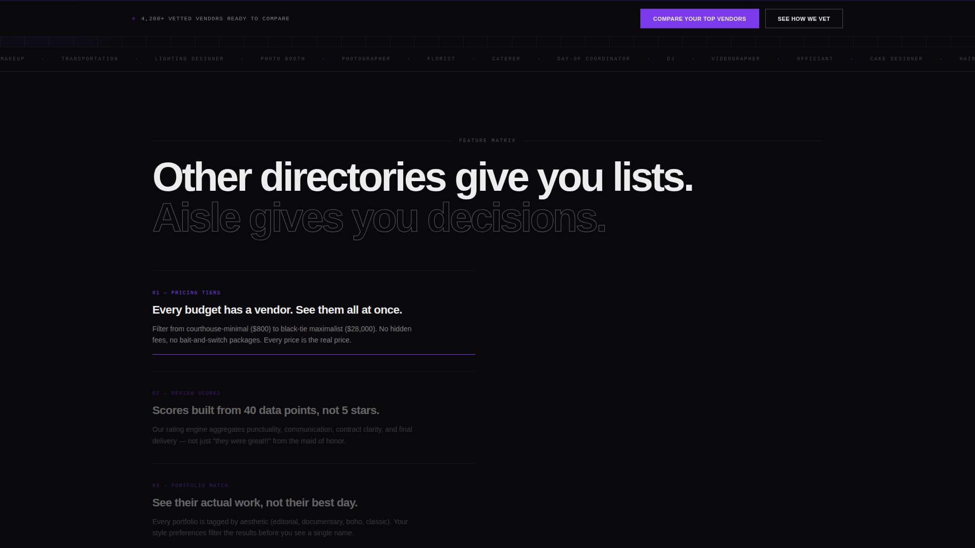 Aisle - Brutalist Vendor Landing Page Template