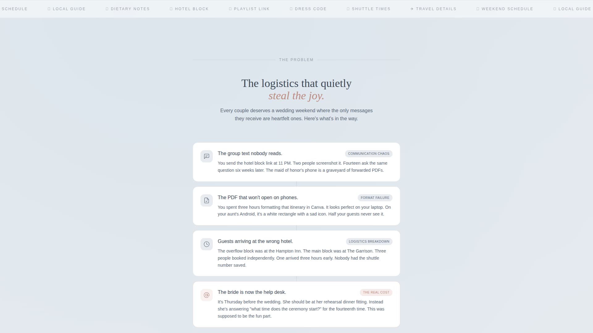 Welcome Note - Elegant Wedding Landing Page Template