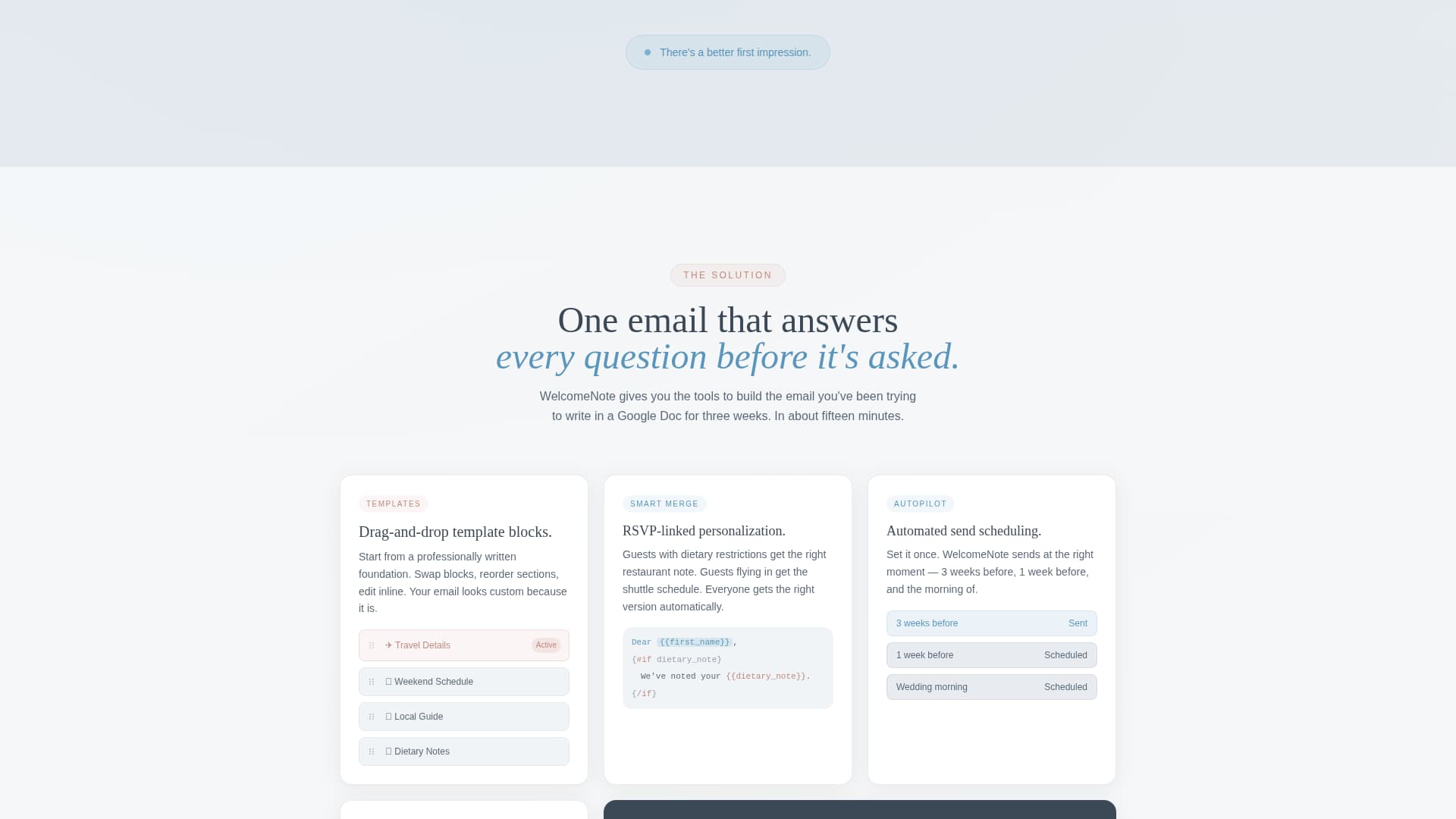Welcome Note - Elegant Wedding Landing Page Template