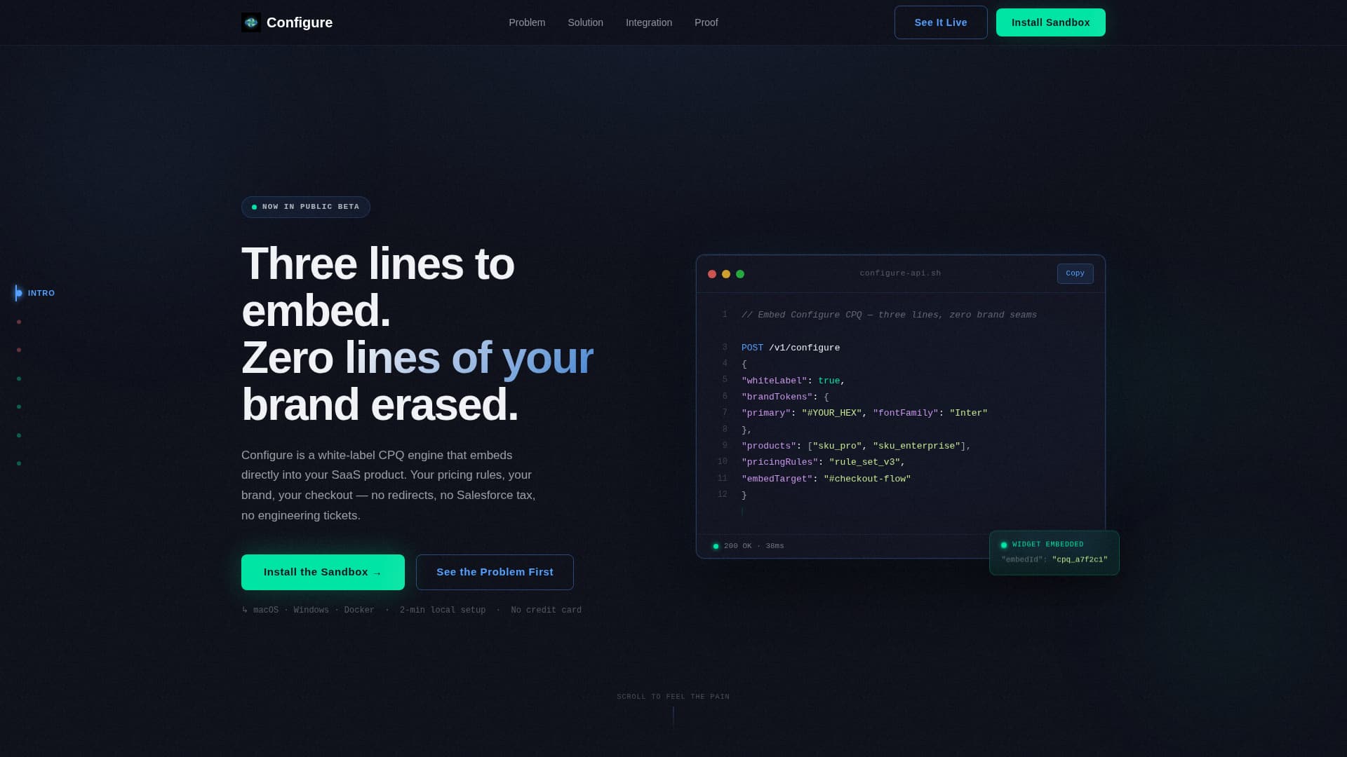 Configure - Seamless CPQ Landing Page Template