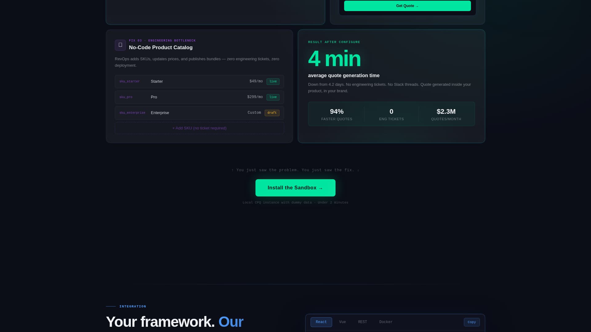 Configure - Seamless CPQ Landing Page Template