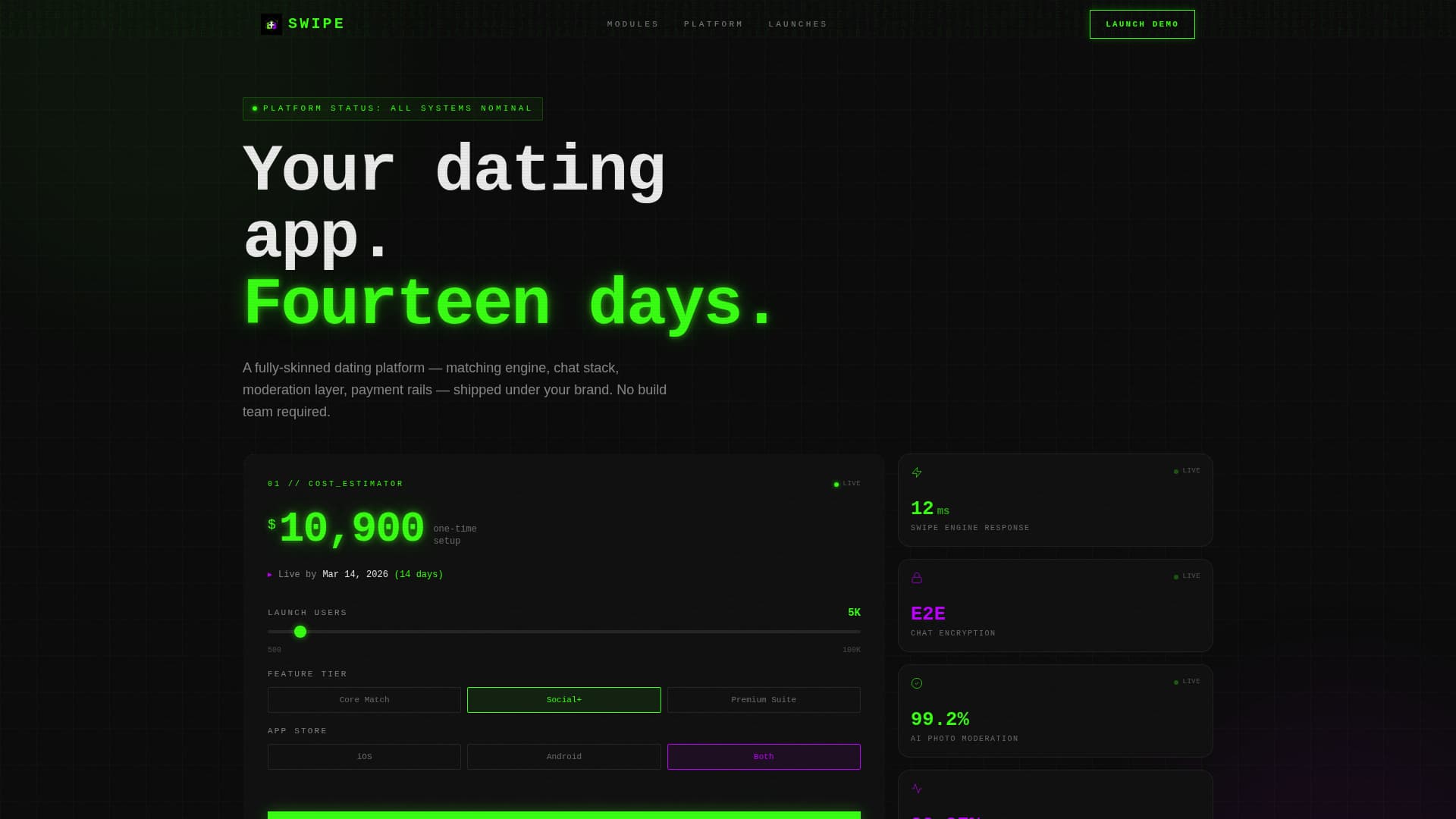 Swipe - Powerful Dating Landing Page Template