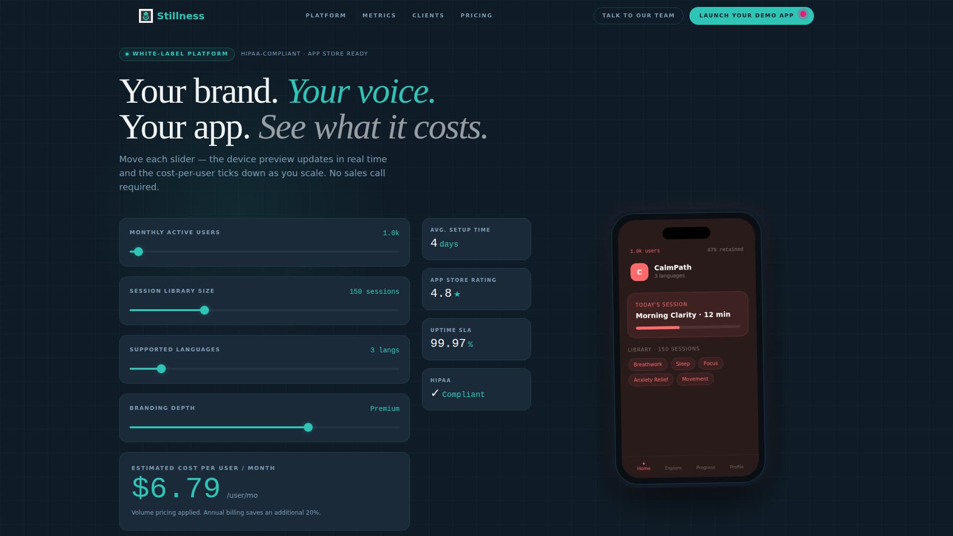 Stillness - Scalable Meditation Landing Page Template