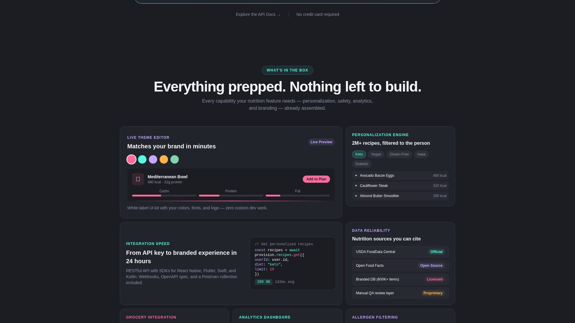 Provision - Powerful Meal-Planning Landing Page Template