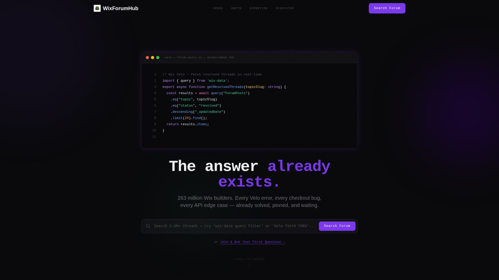 Velo - Datadriven Community Landing Page Template