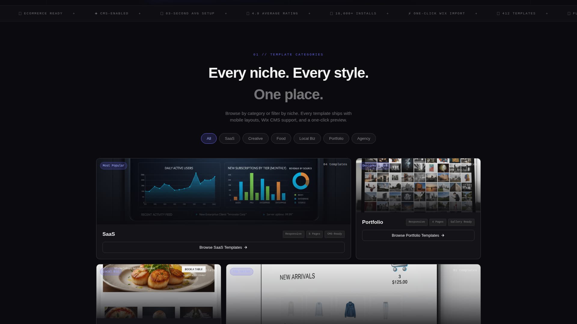Templ - Stunning Wix Library Landing Page Template