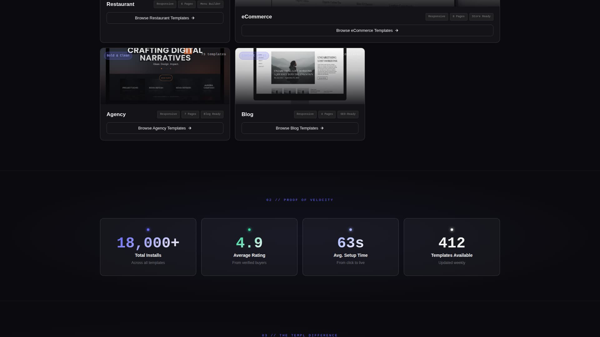 Templ - Stunning Wix Library Landing Page Template