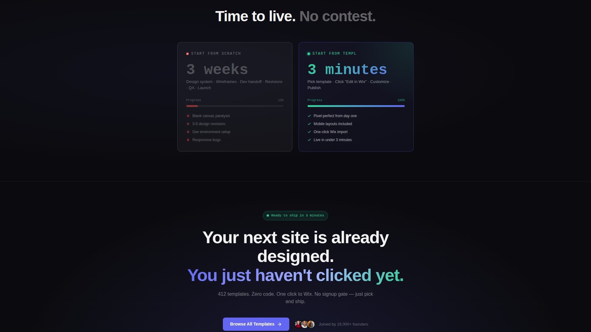Templ - Stunning Wix Library Landing Page Template