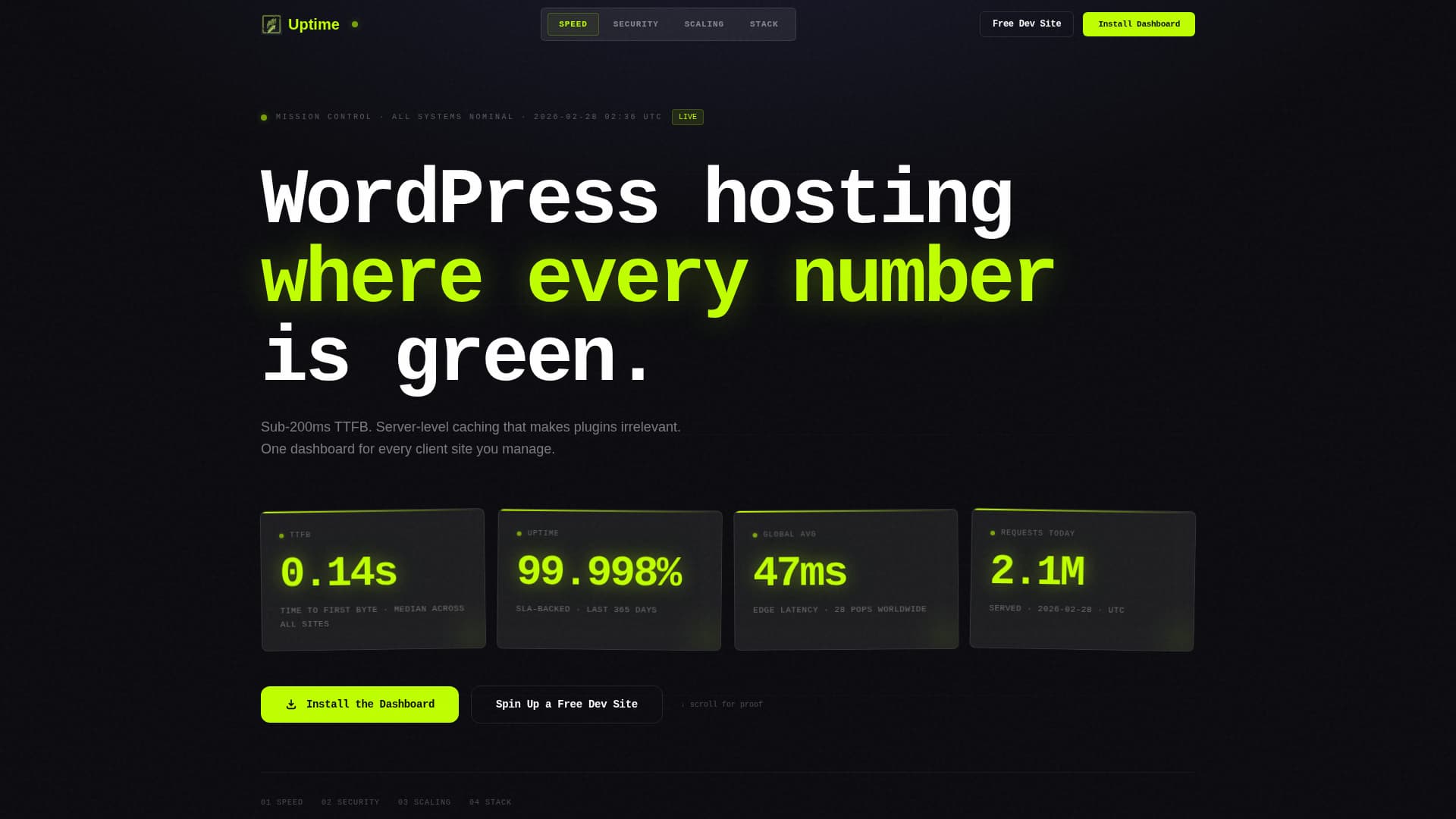Uptime - High-Performance WordPress Landing Page Template