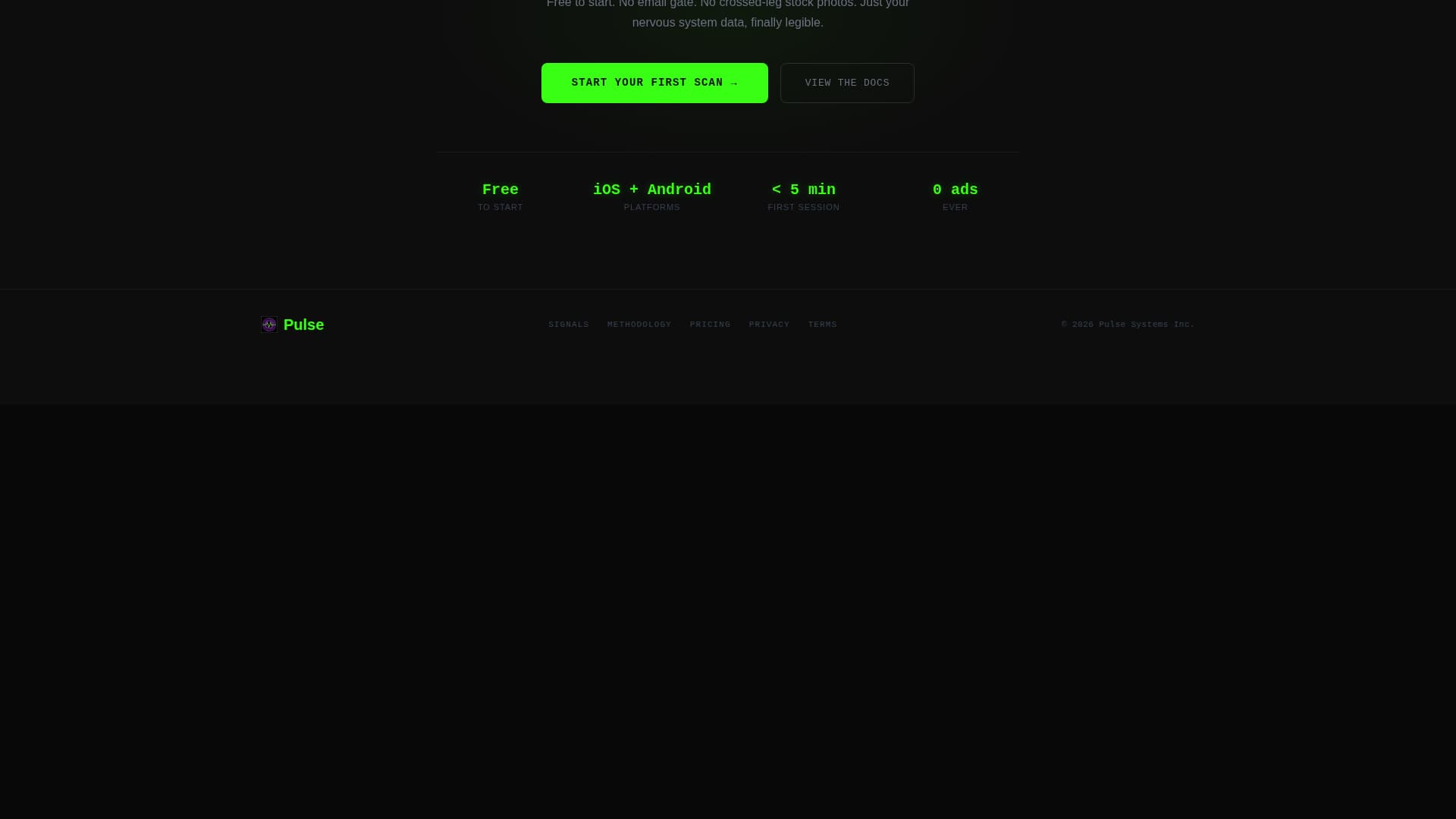 Pulse - Datadriven Meditation Landing Page Template