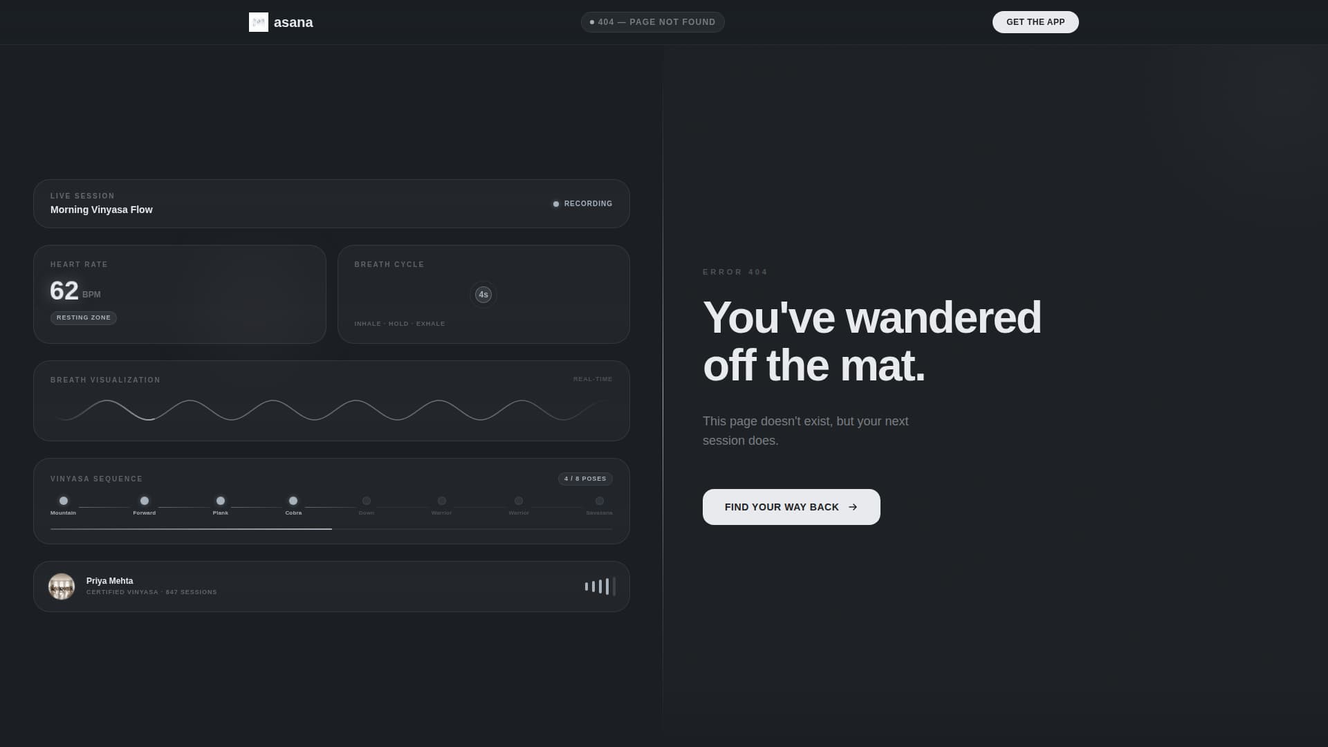 Asana - Mindful Yoga Landing Page Template