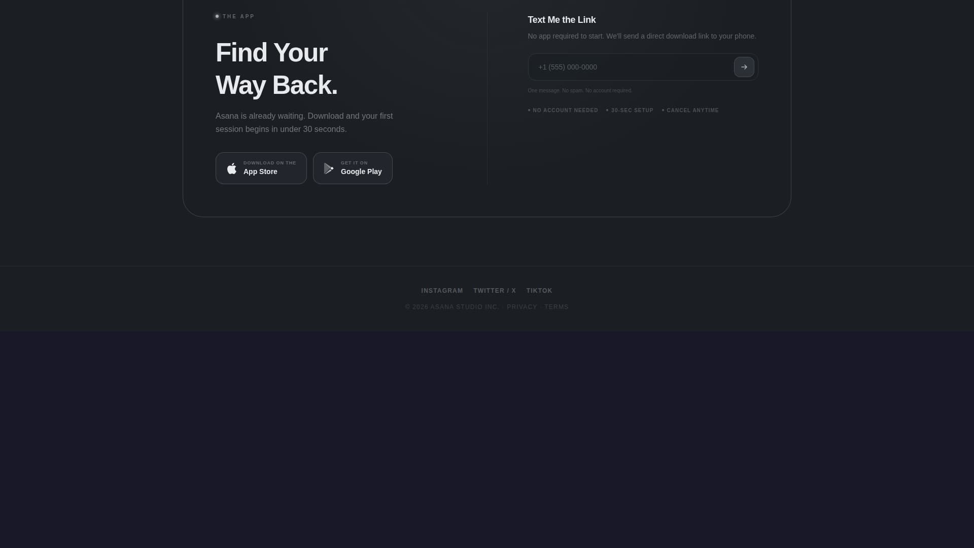 Asana - Mindful Yoga Landing Page Template