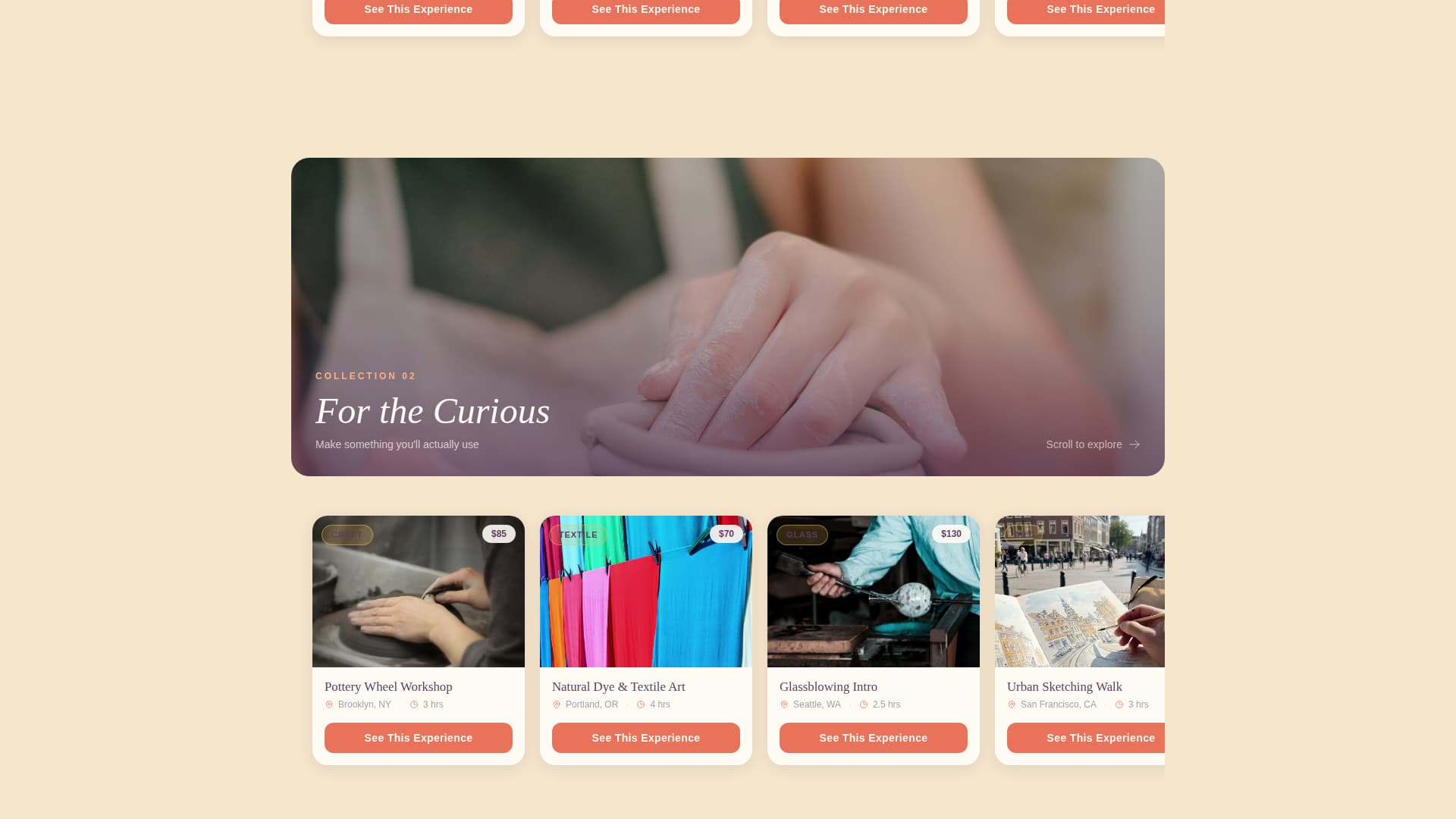 Wander - Immersive Experiences Landing Page Template