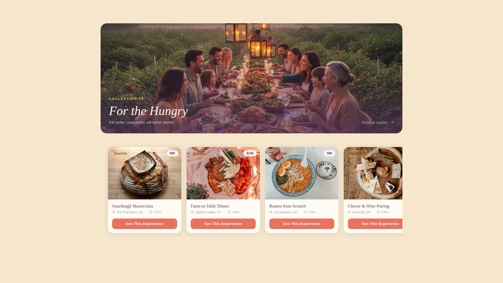 Wander - Immersive Experiences Landing Page Template