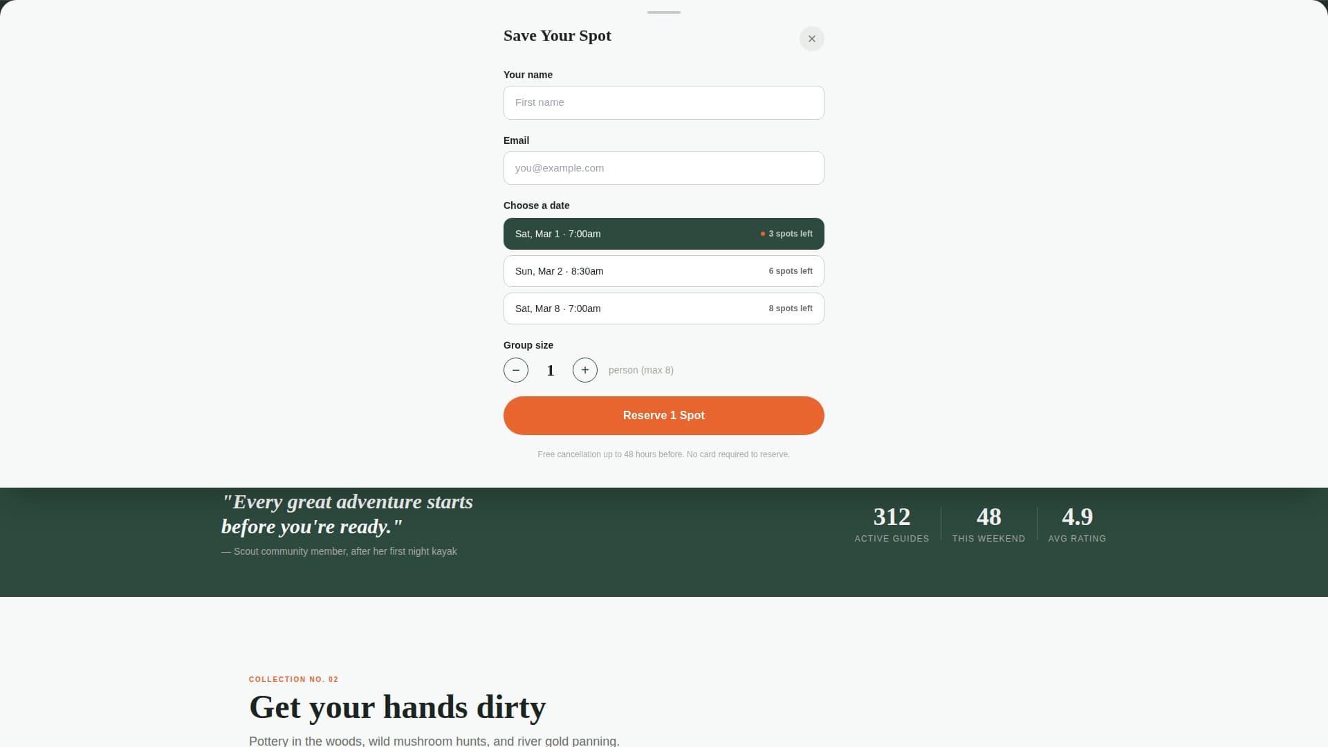 Scout - Thrilling Activity Landing Page Template