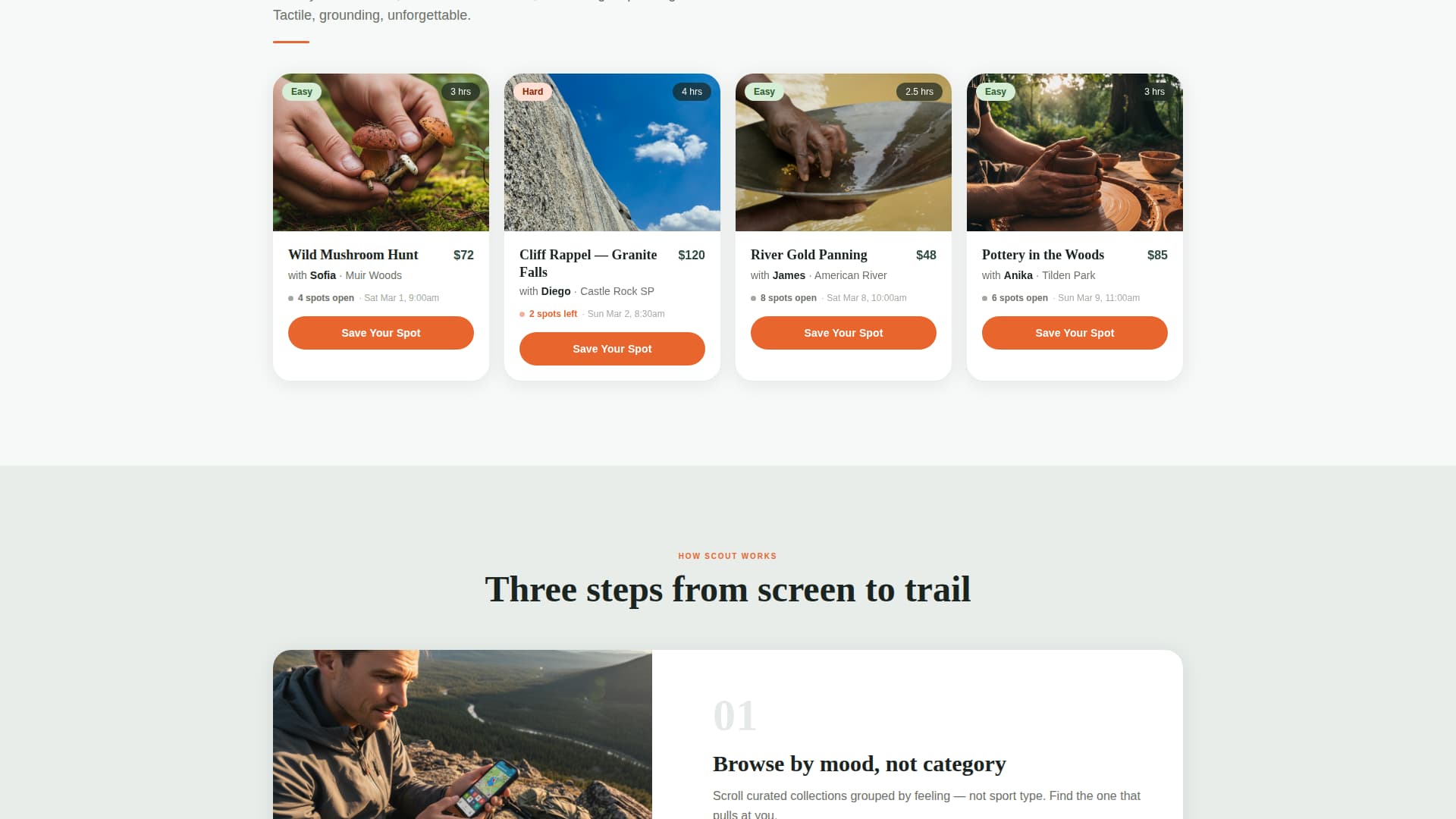 Scout - Thrilling Activity Landing Page Template