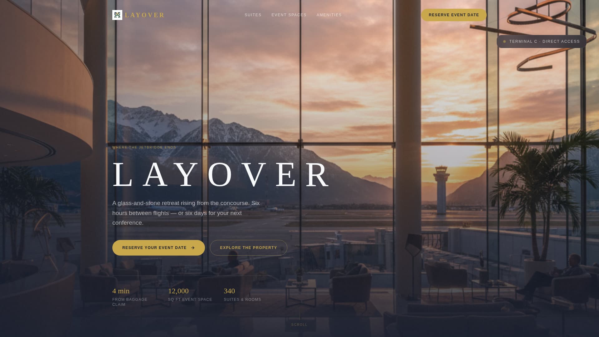 Layover - Stunning Airport Hotel Landing Page Template