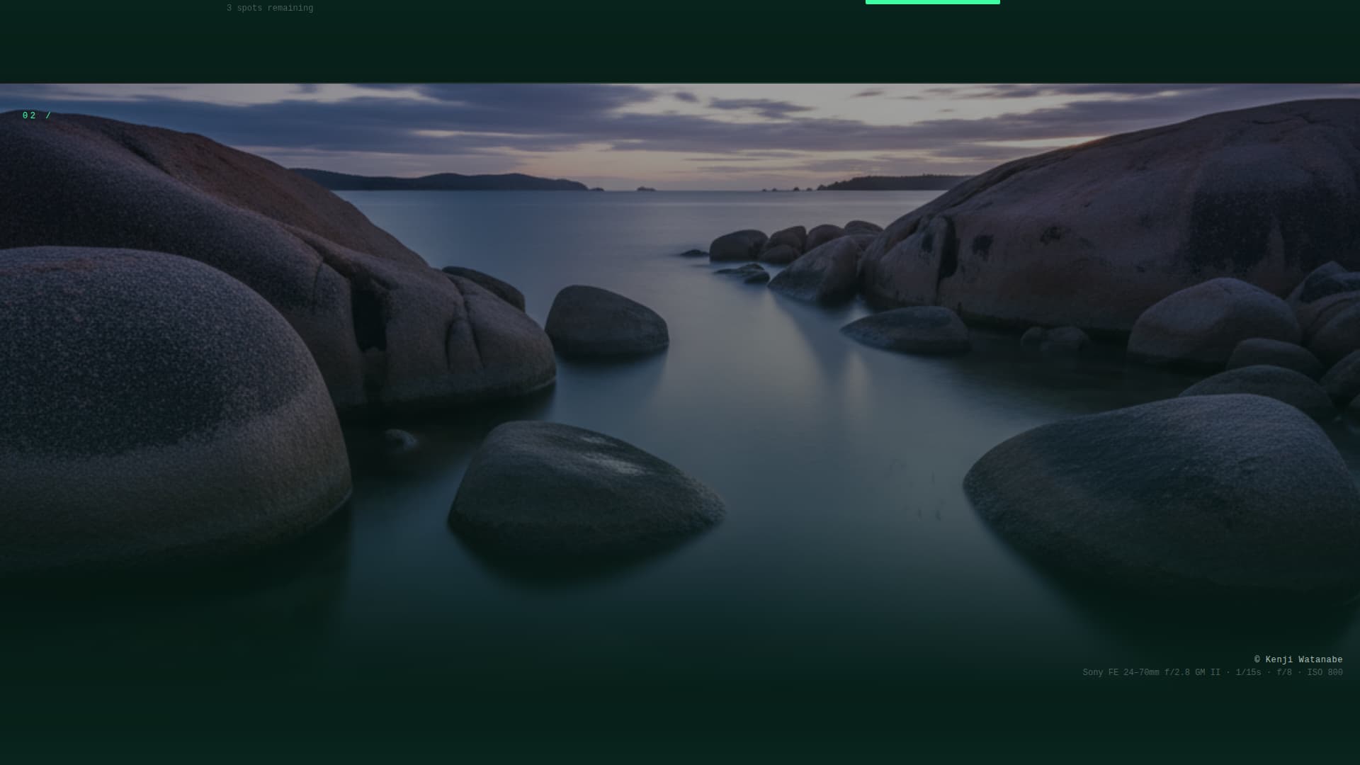 Shorebreak - Immersive Photography Landing Page Template