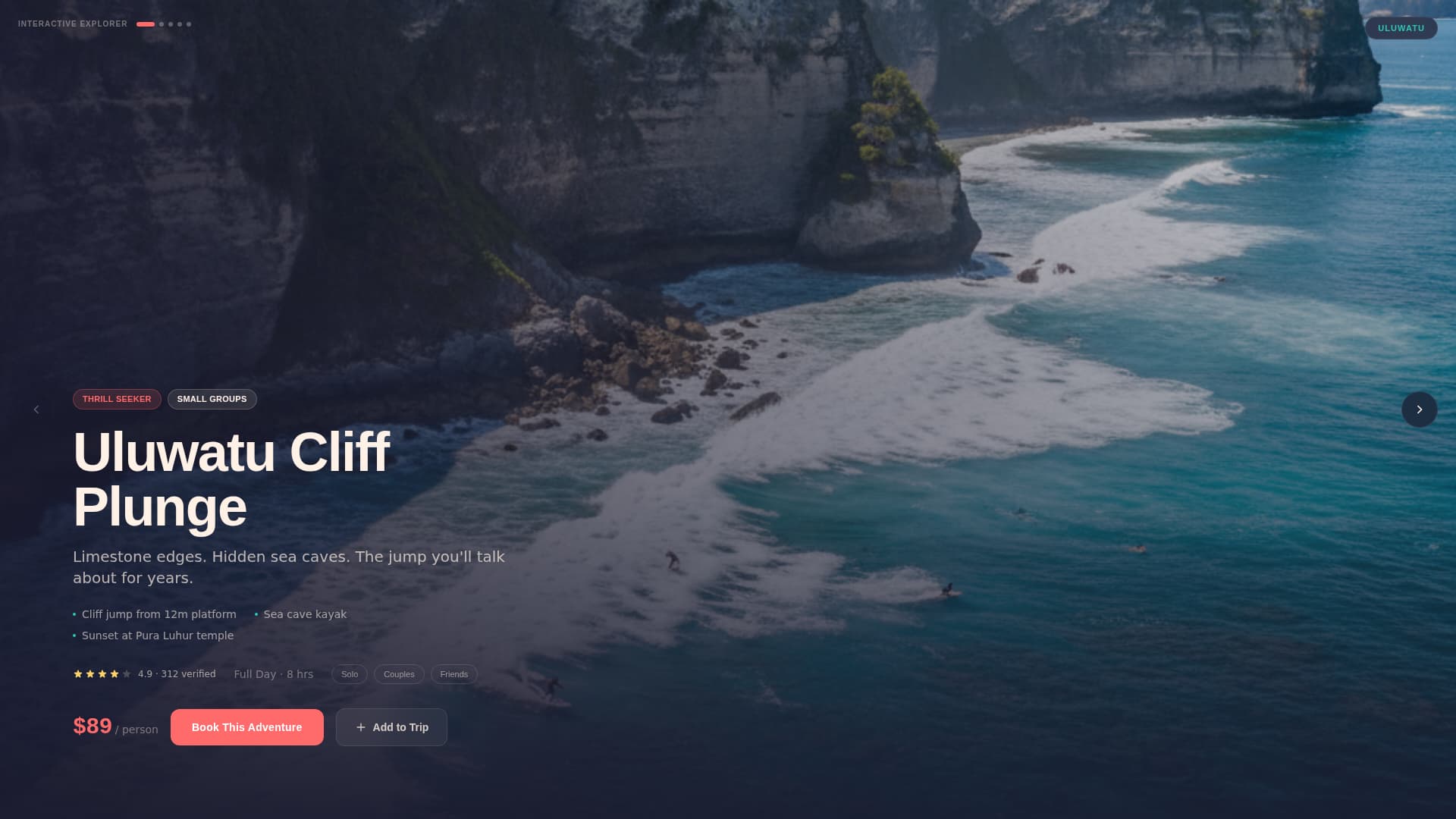 Drift - Immersive Adventure Landing Page Template