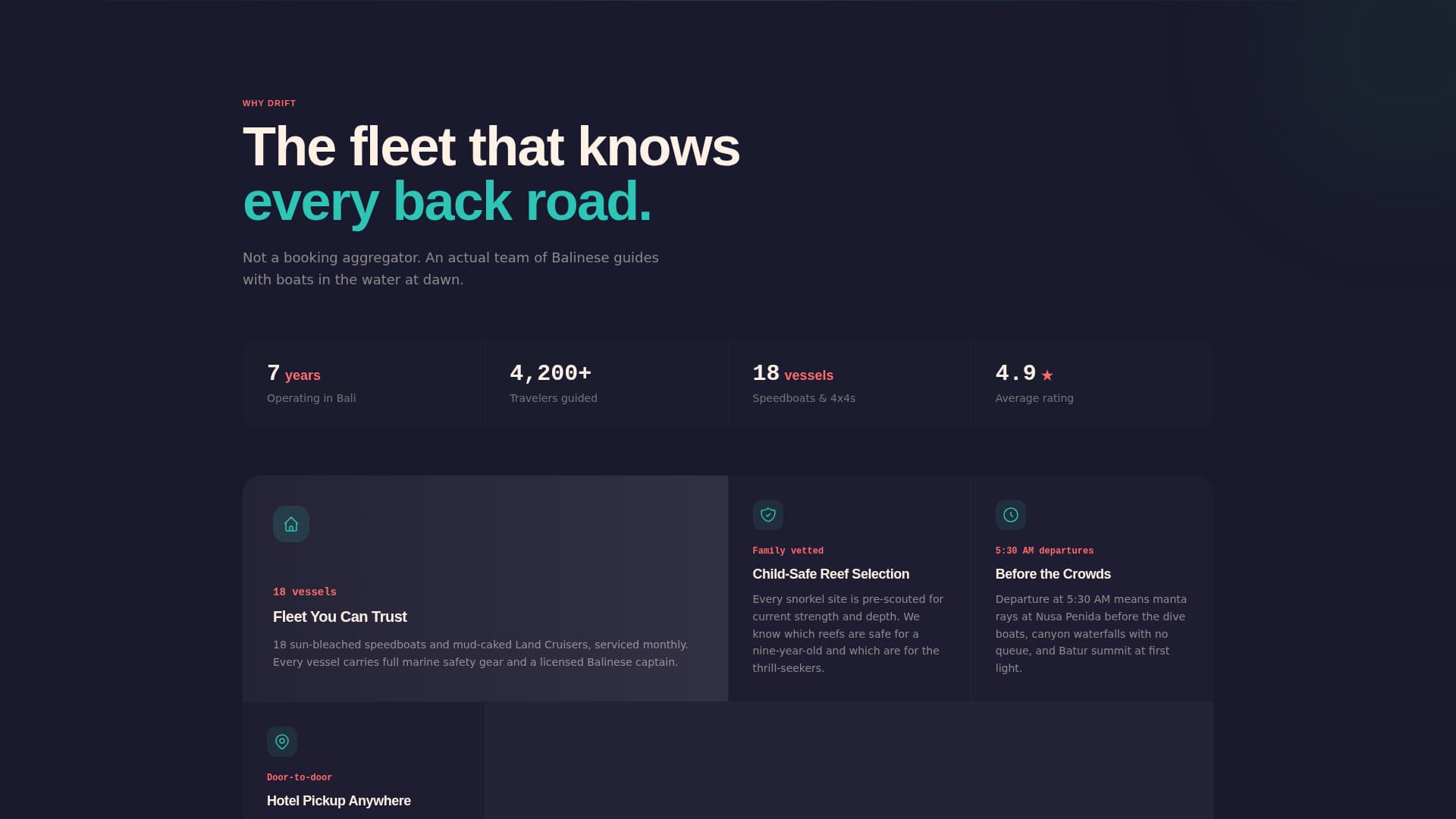 Drift - Immersive Adventure Landing Page Template