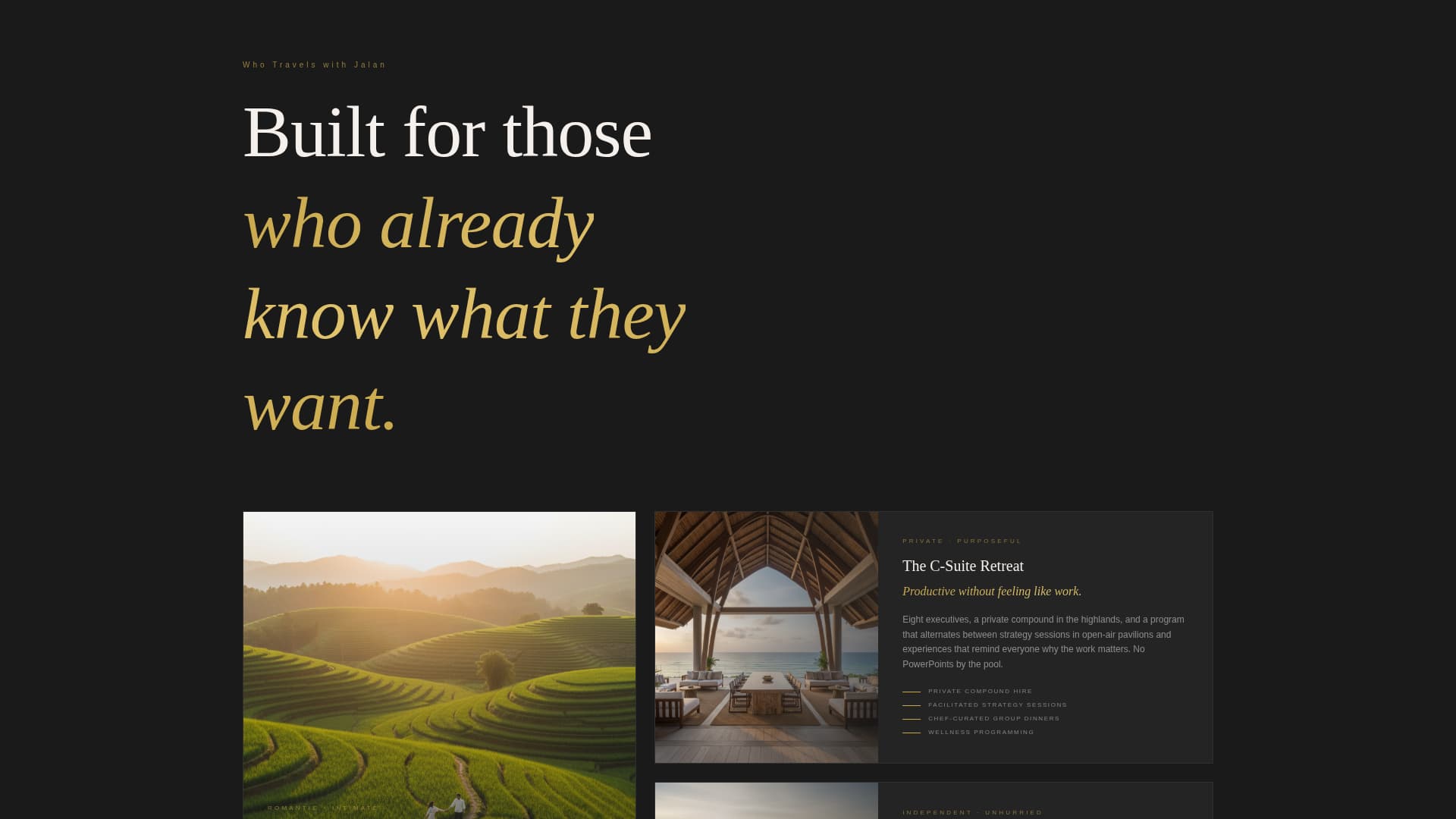 Jalan - Cinematic Bali Landing Page Template