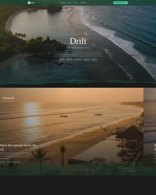 Drift - Cinematic Bali Landing Page Template