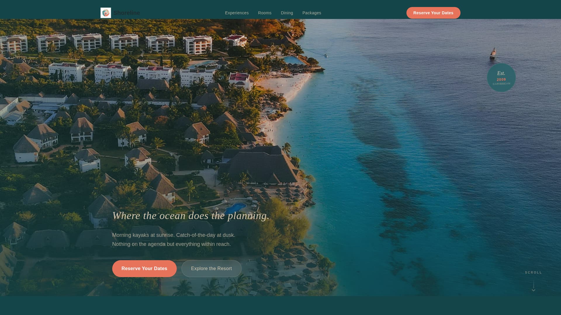 Shoreline - Serene Resort Landing Page Template