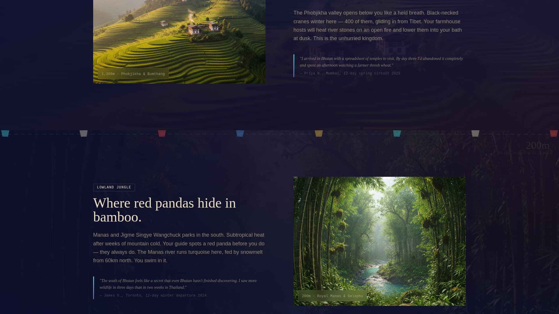 Trek - Immersive Bhutan Landing Page Template
