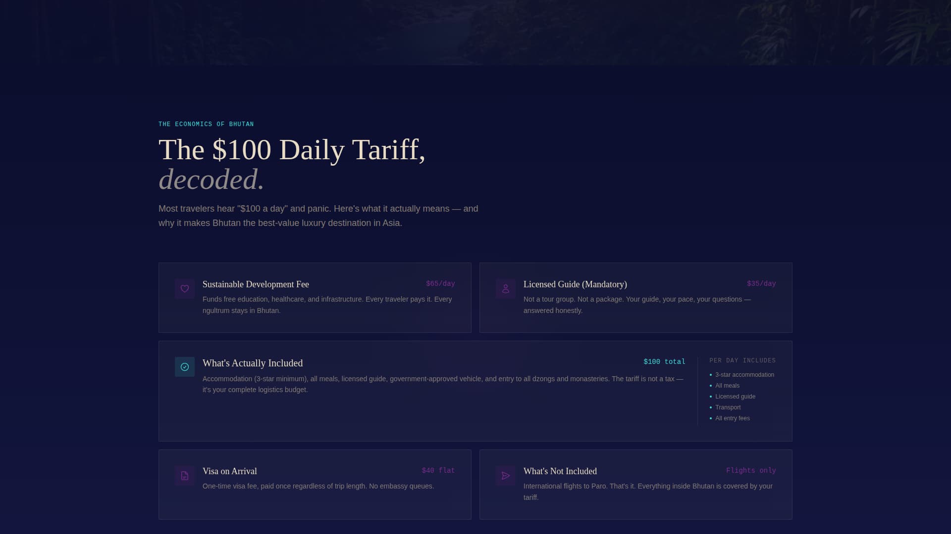 Trek - Immersive Bhutan Landing Page Template