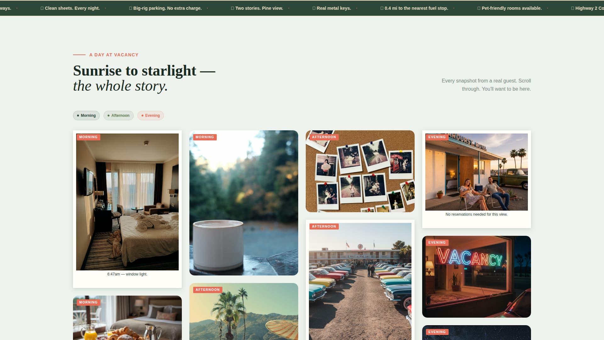 Vacancy - Retro Motel Landing Page Template